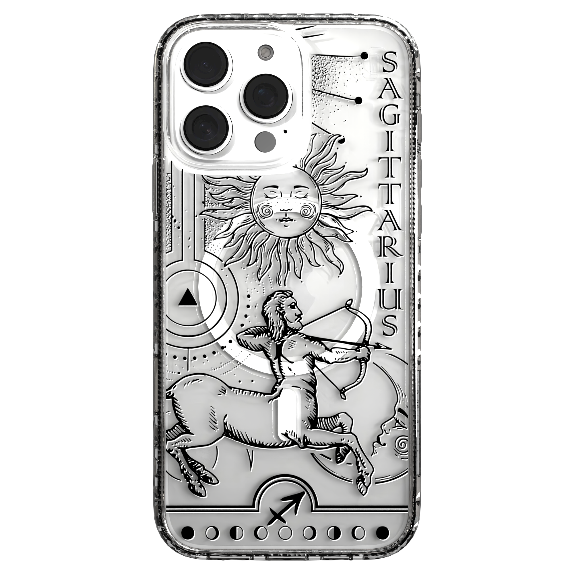iPhone 16 Series | MagSafe | Zodiac Collection | Sagitarius Sagittarius Black / iPhone 16 Pro Max / Clear
