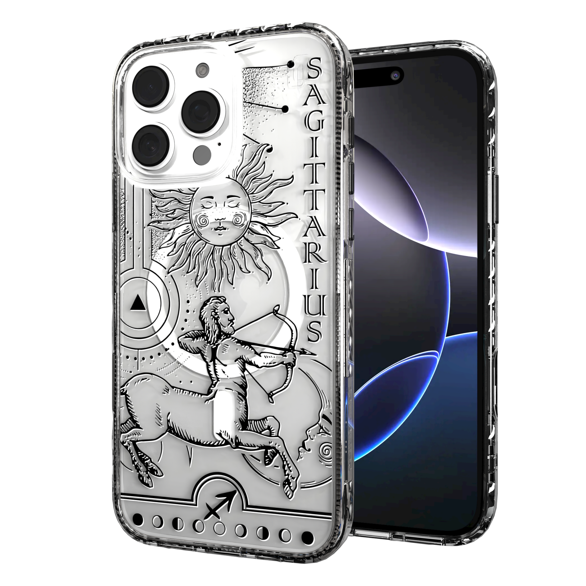 iPhone 16 Series | MagSafe | Zodiac Collection | Sagitarius Sagittarius Black / iPhone 16 Pro Max / Clear