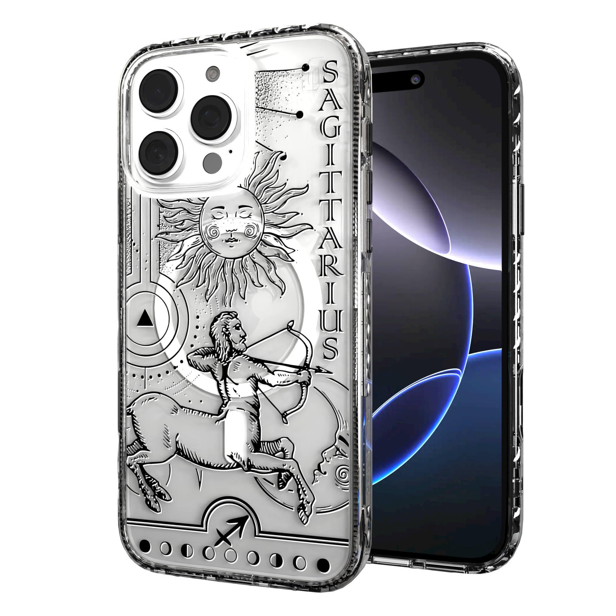 iPhone 16 Series | MagSafe | Zodiac Collection | Sagitarius Sagittarius Black / iPhone 16 Pro Max / Clear