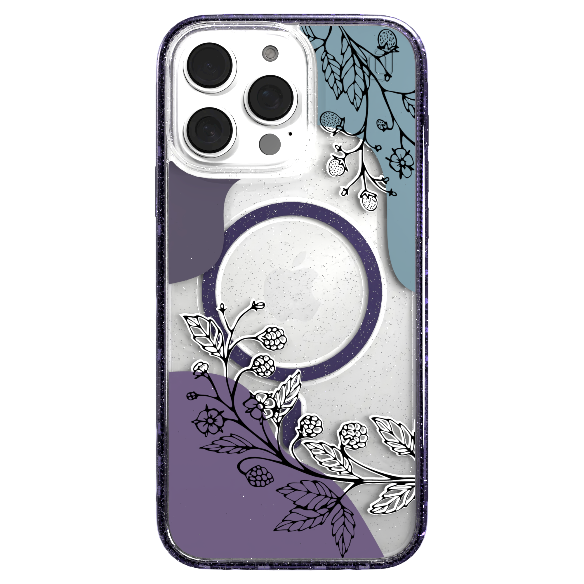 iPhone 16 Series | MagSafe | Botanical Fusion Abstract Case | Dark Winter Nights