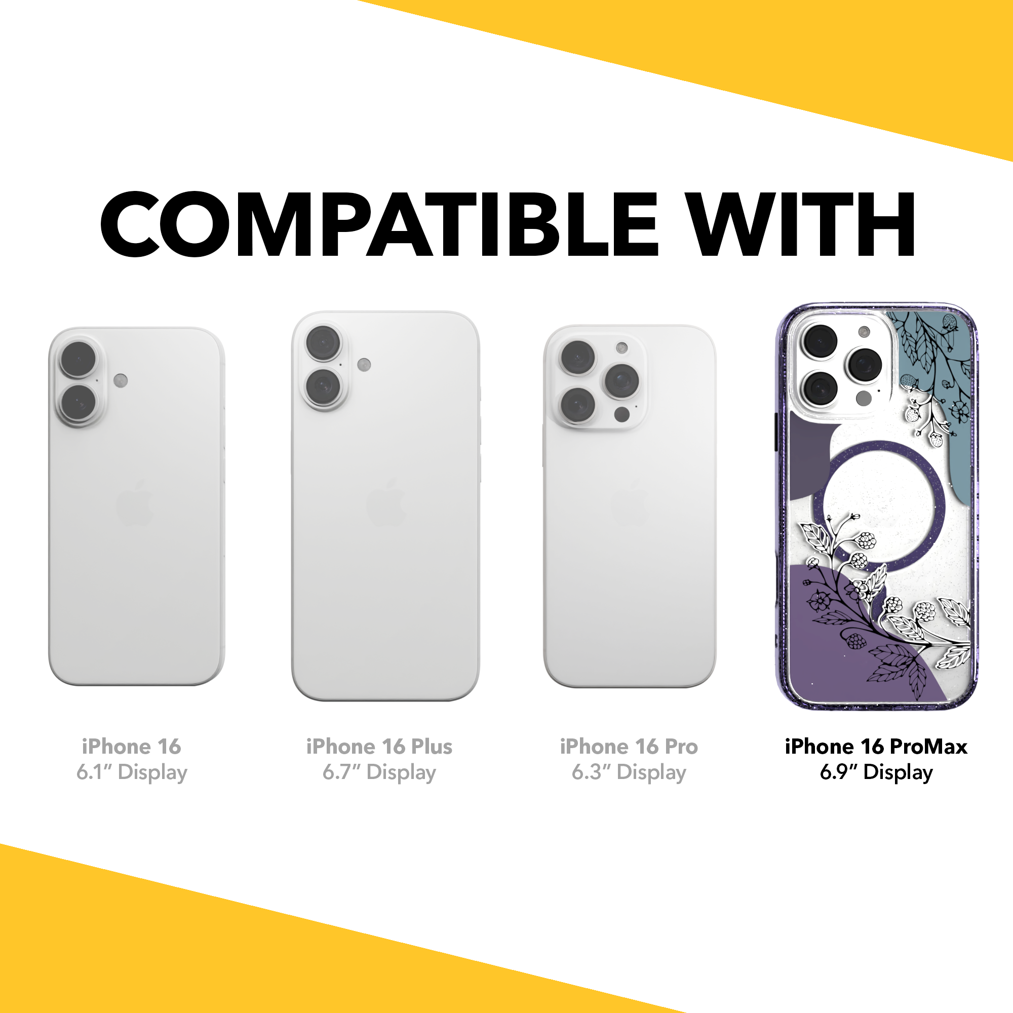 iPhone 16 Series | MagSafe | Botanical Fusion Abstract Case | Dark Winter Nights Winter / iPhone 16 Pro Max / Lilac Sparkle