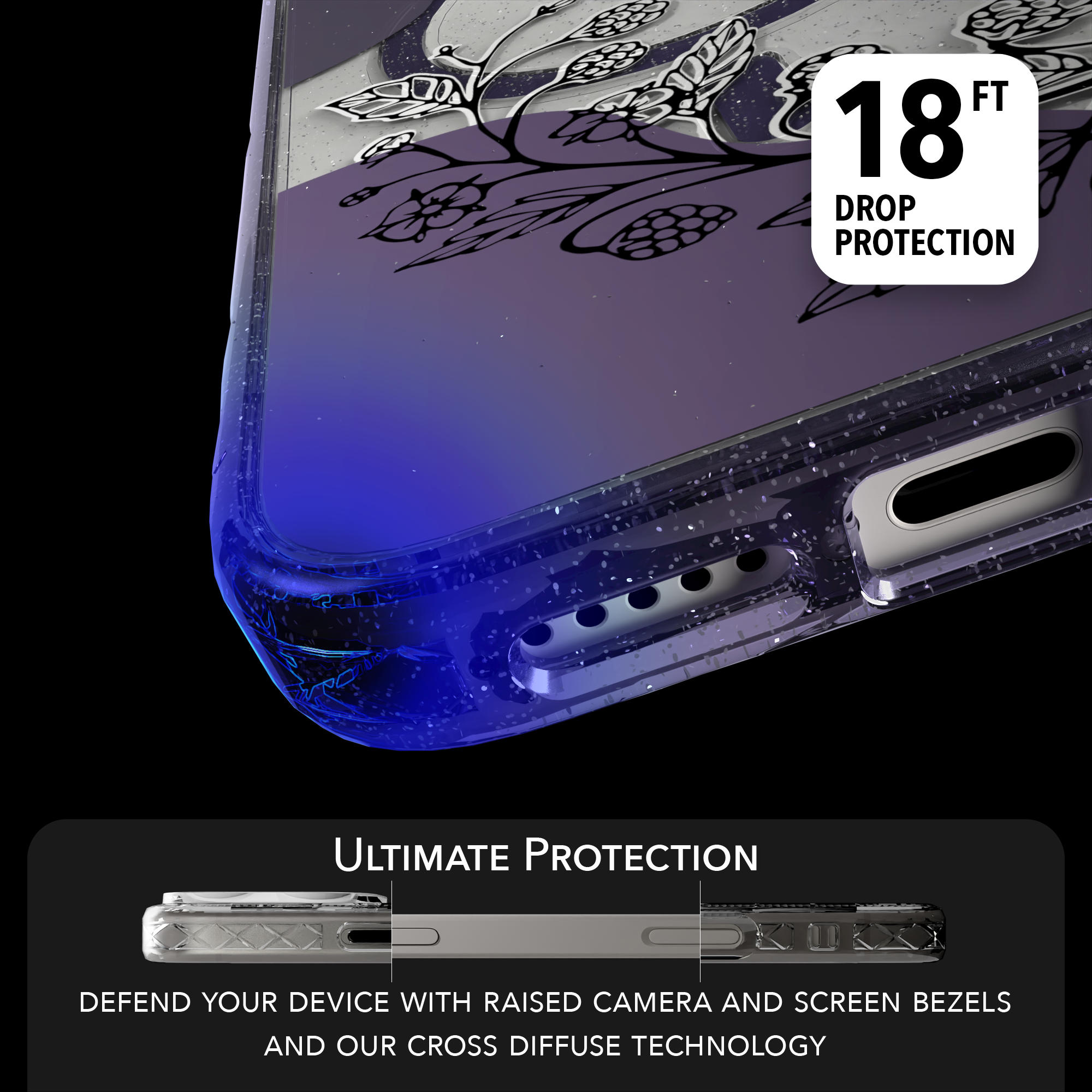 iPhone 16 Series | MagSafe | Botanical Fusion Abstract Case | Dark Winter Nights