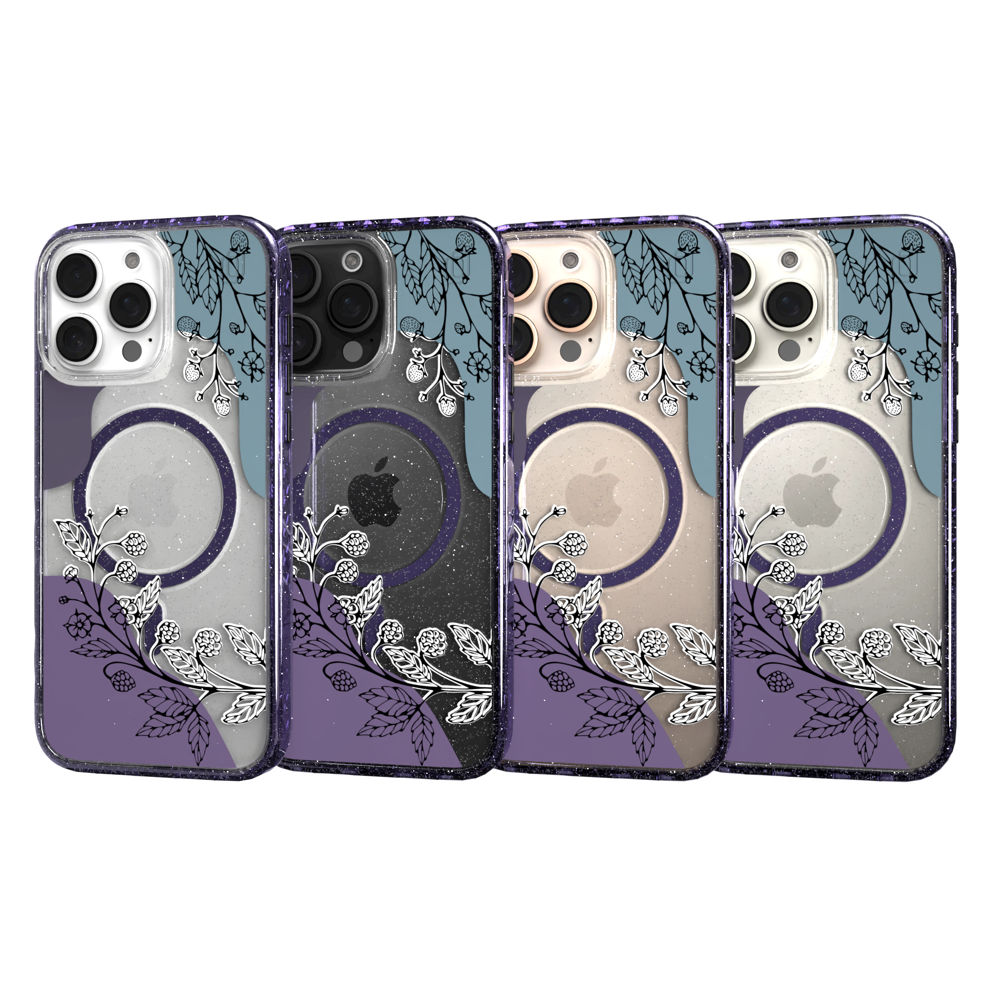 iPhone 16 Series | MagSafe | Botanical Fusion Abstract Case | Dark Winter Nights