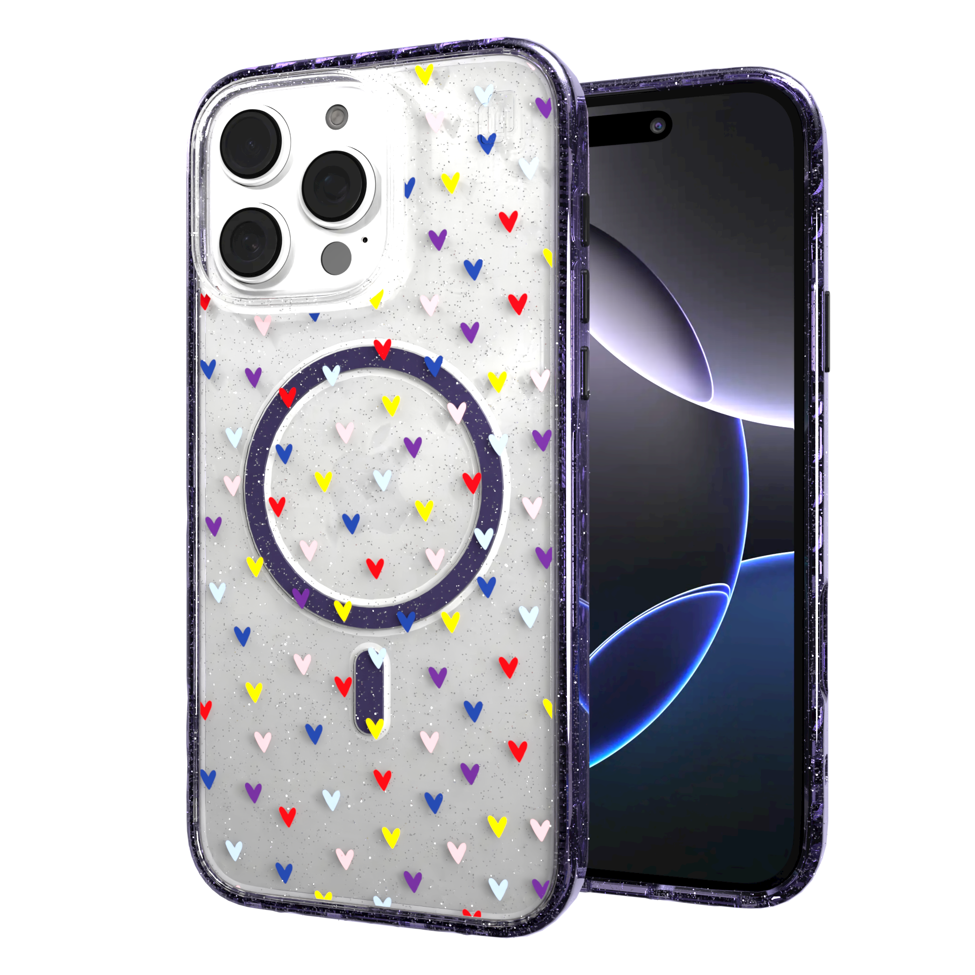 iPhone 16 Series | MagSafe | Heart Collection | Adoring Amore Adoring Amore / iPhone 16 Pro Max / Lilac Sparkle