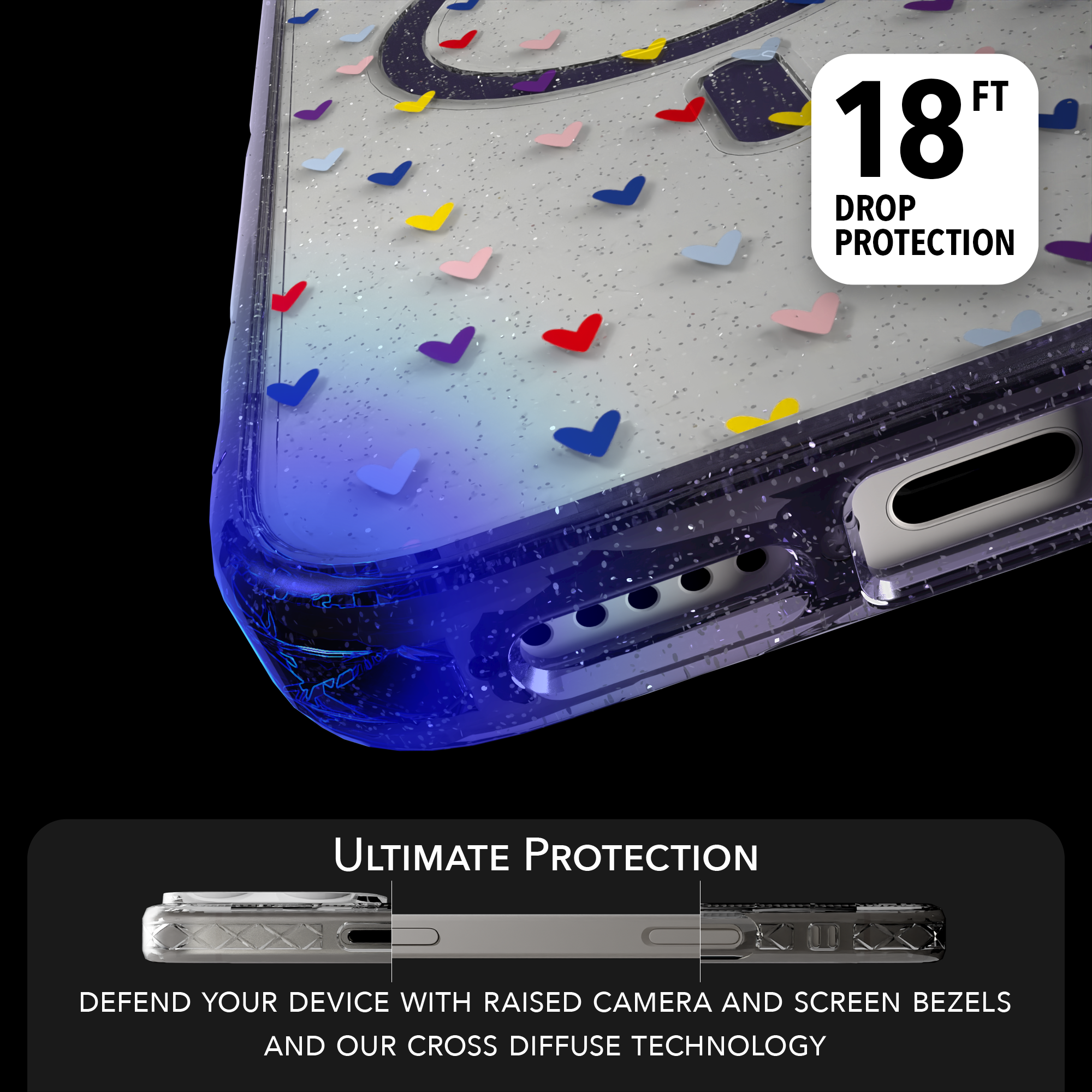 iPhone 16 Series | MagSafe | Heart Collection | Adoring Amore Adoring Amore / iPhone 16 Pro Max / Lilac Sparkle
