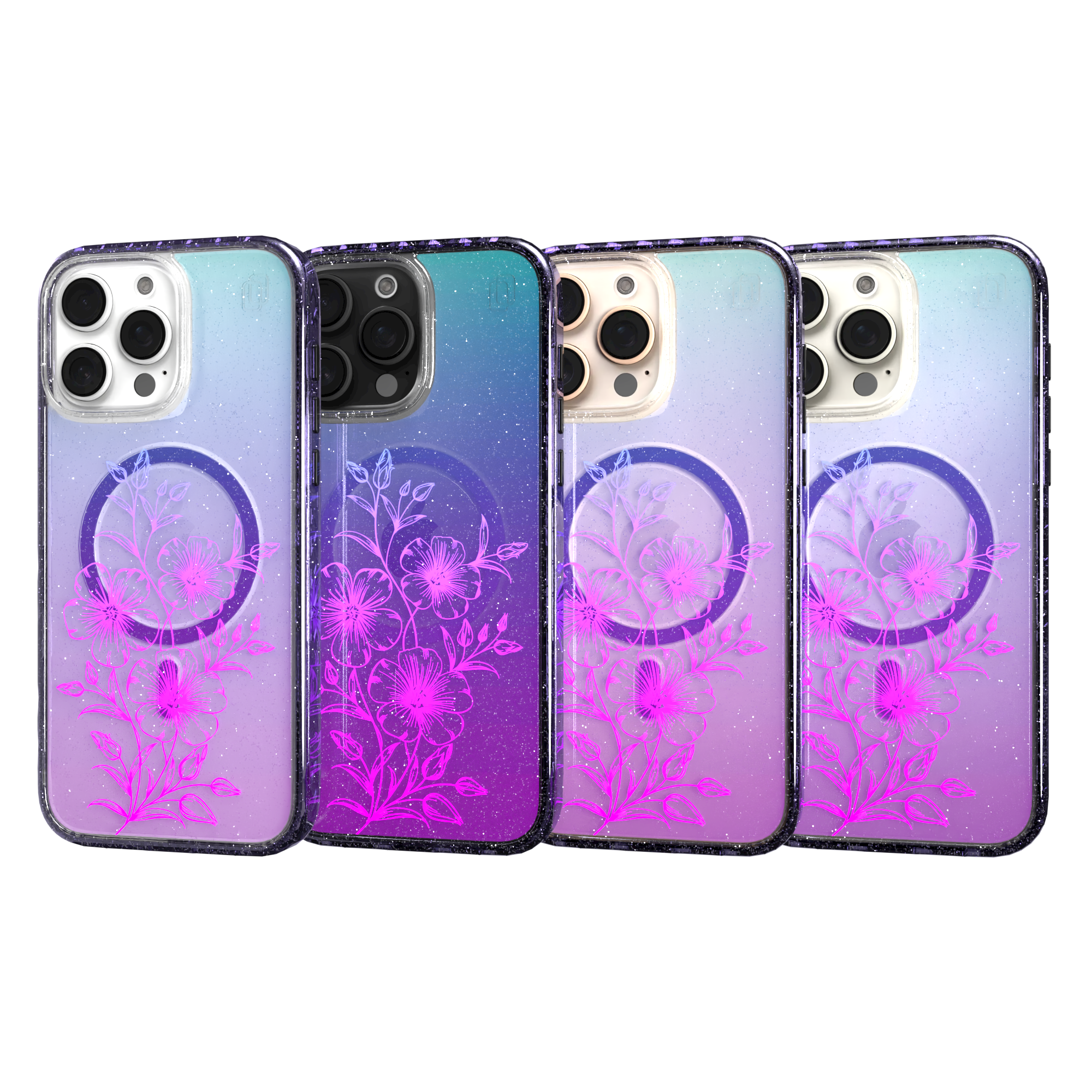iPhone 16 Series | MagSafe | Ombre Bouquet Case Collection | Lilac Purple Haze