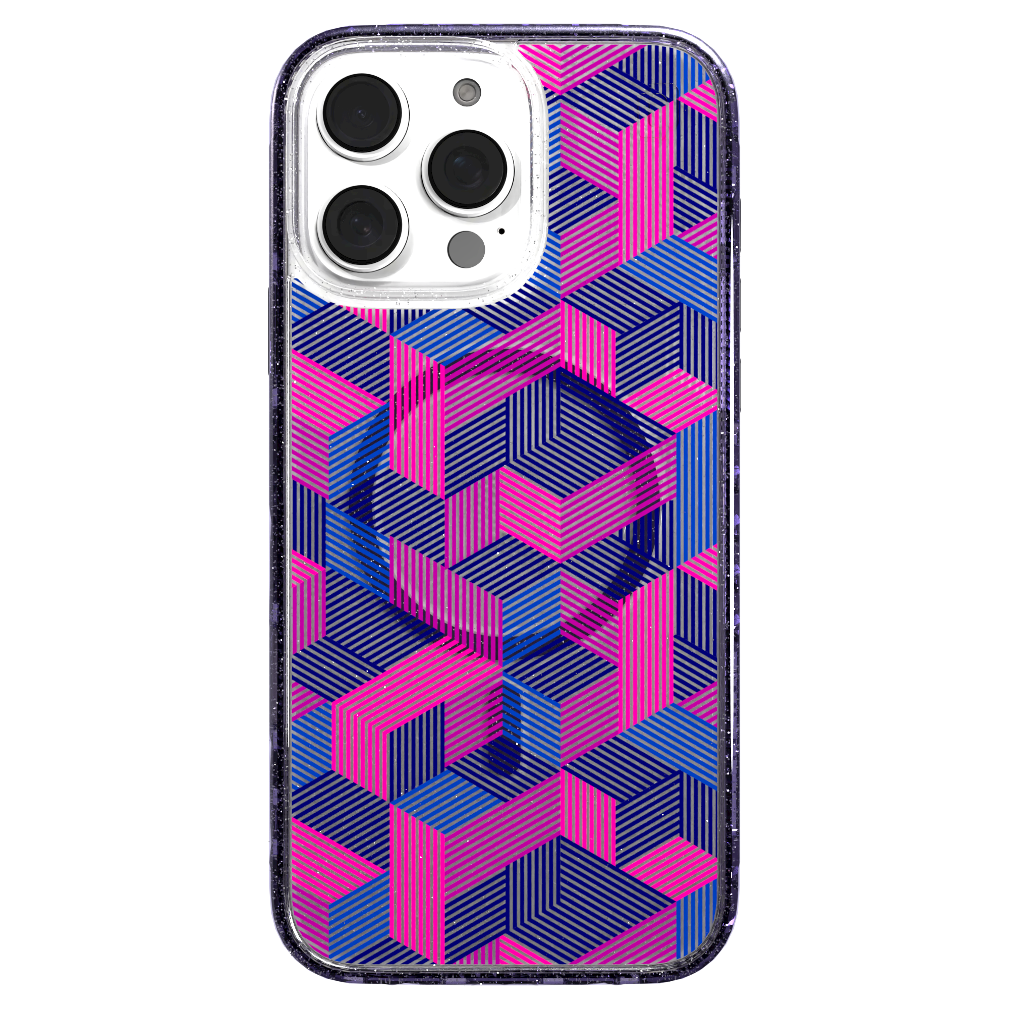 iPhone 16 Series | MagSafe | Monochromatic Case Designs | Colorful Cubes Colorful Cubes / iPhone 16 Pro Max / Lilac Sparkle