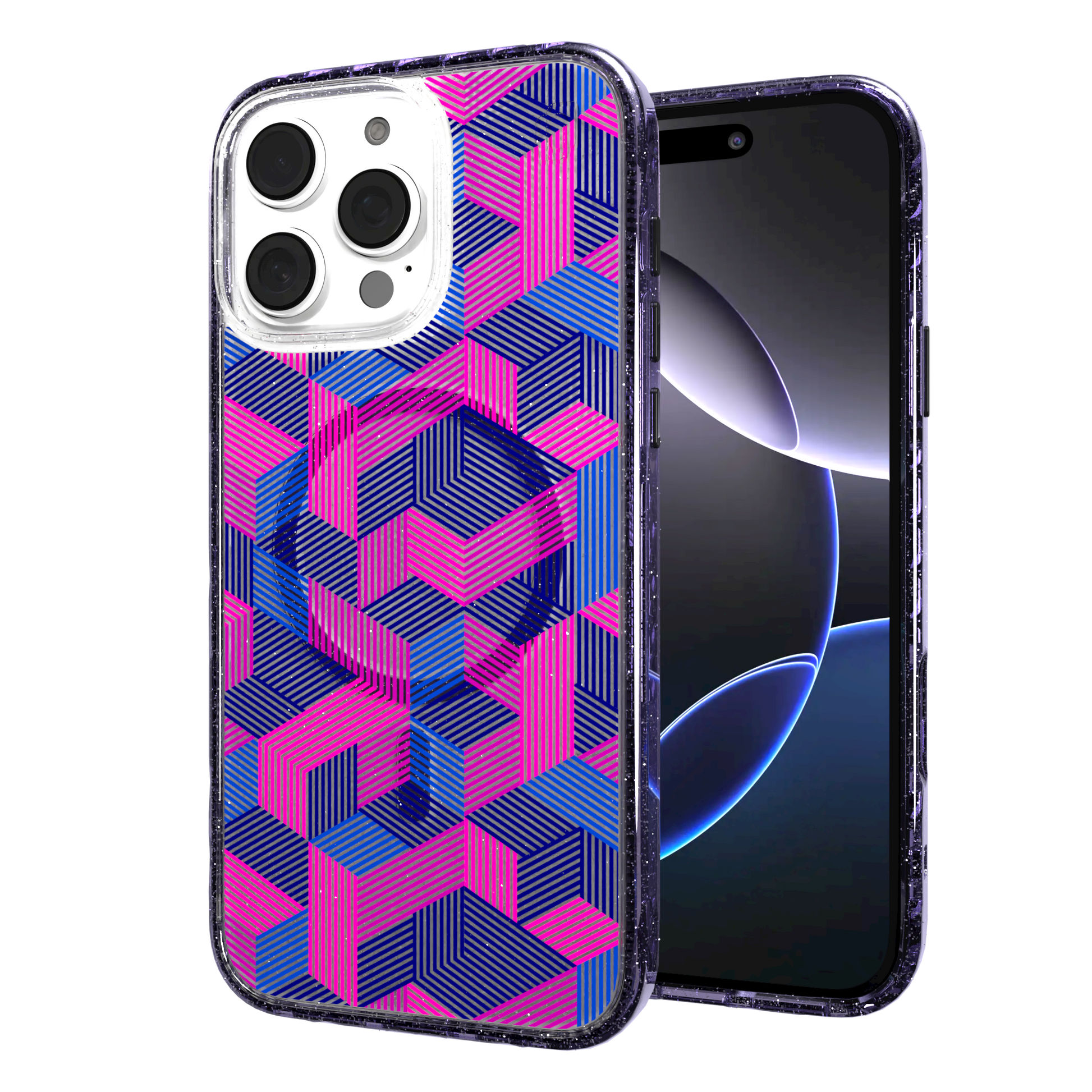 iPhone 16 Series | MagSafe | Monochromatic Case Designs | Colorful Cubes Colorful Cubes / iPhone 16 Pro Max / Lilac Sparkle