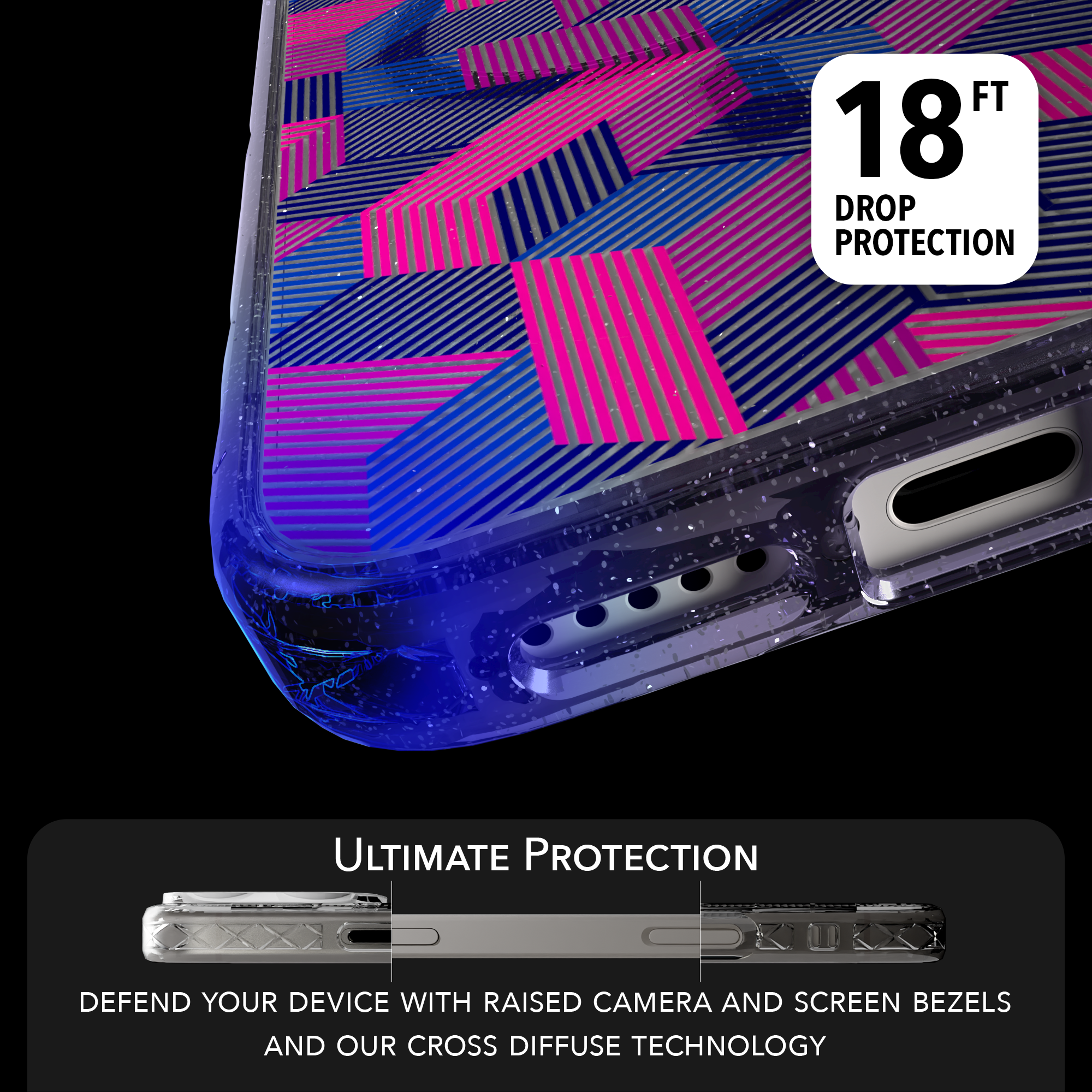 iPhone 16 Series | MagSafe | Monochromatic Case Designs | Colorful Cubes Colorful Cubes / iPhone 16 Pro Max / Lilac Sparkle