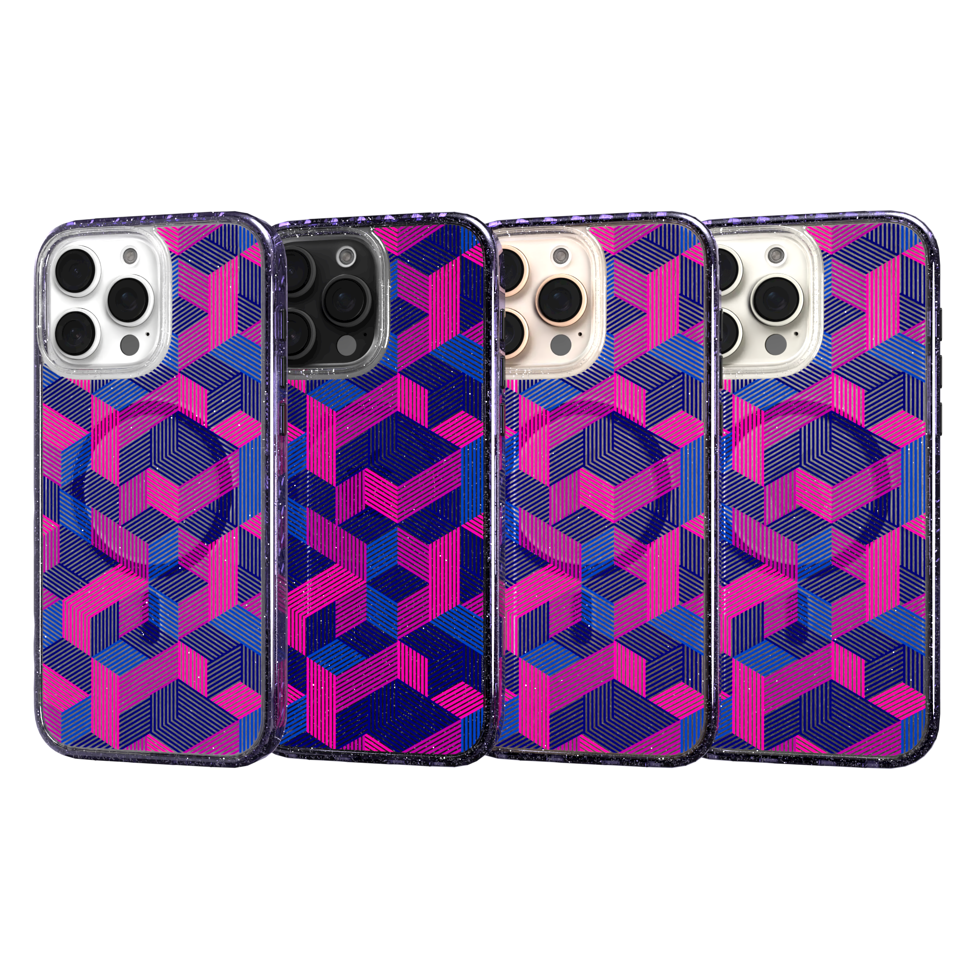 iPhone 16 Series | MagSafe | Monochromatic Case Designs | Colorful Cubes Colorful Cubes / iPhone 16 Pro Max / Lilac Sparkle
