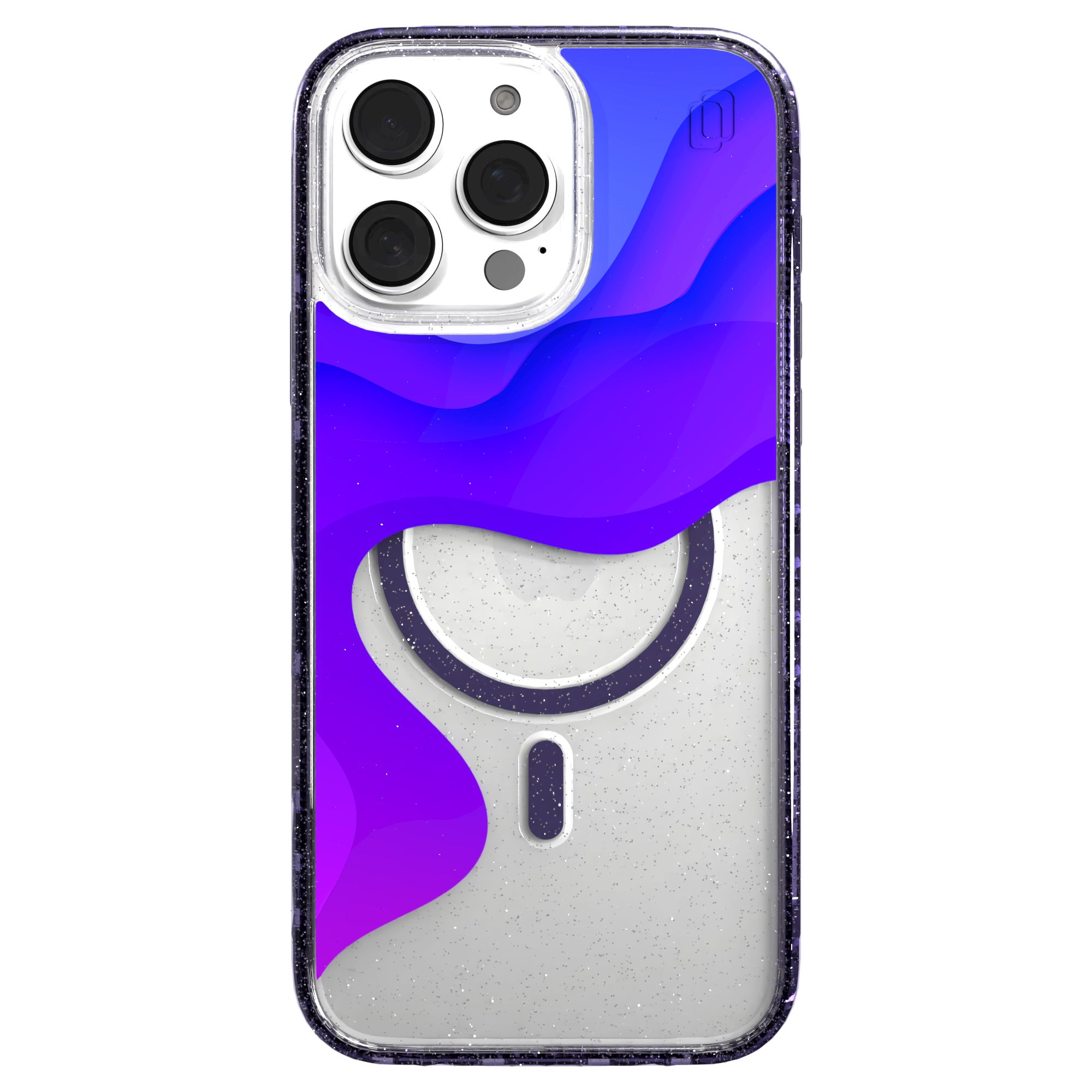 iPhone 16 Series | MagSafe | Abstract Art Case | Retro Purple Waves Retro Purple / iPhone 16 Pro Max / Lilac Sparkle