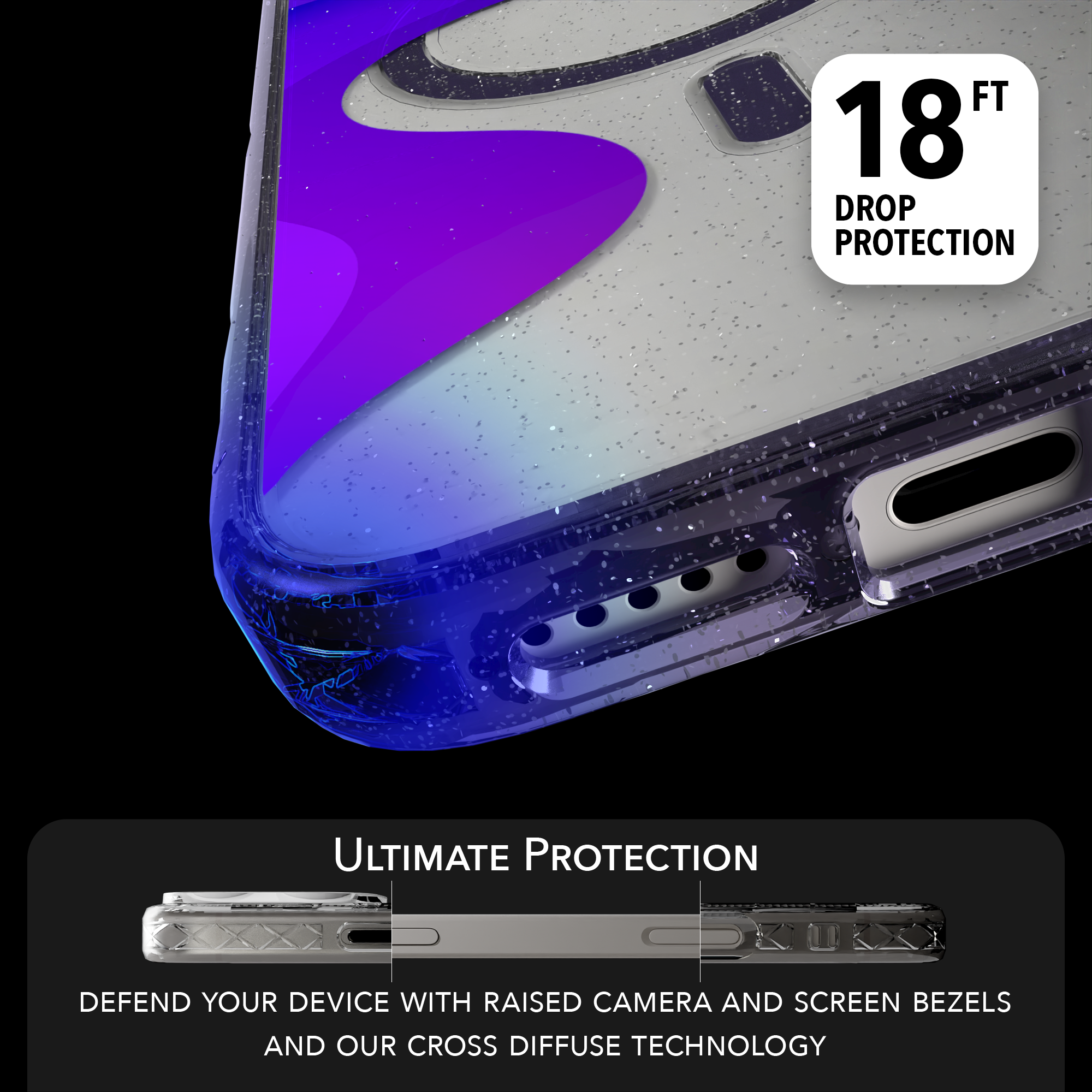 iPhone 16 Series | MagSafe | Abstract Art Case | Retro Purple Waves Retro Purple / iPhone 16 Pro Max / Lilac Sparkle