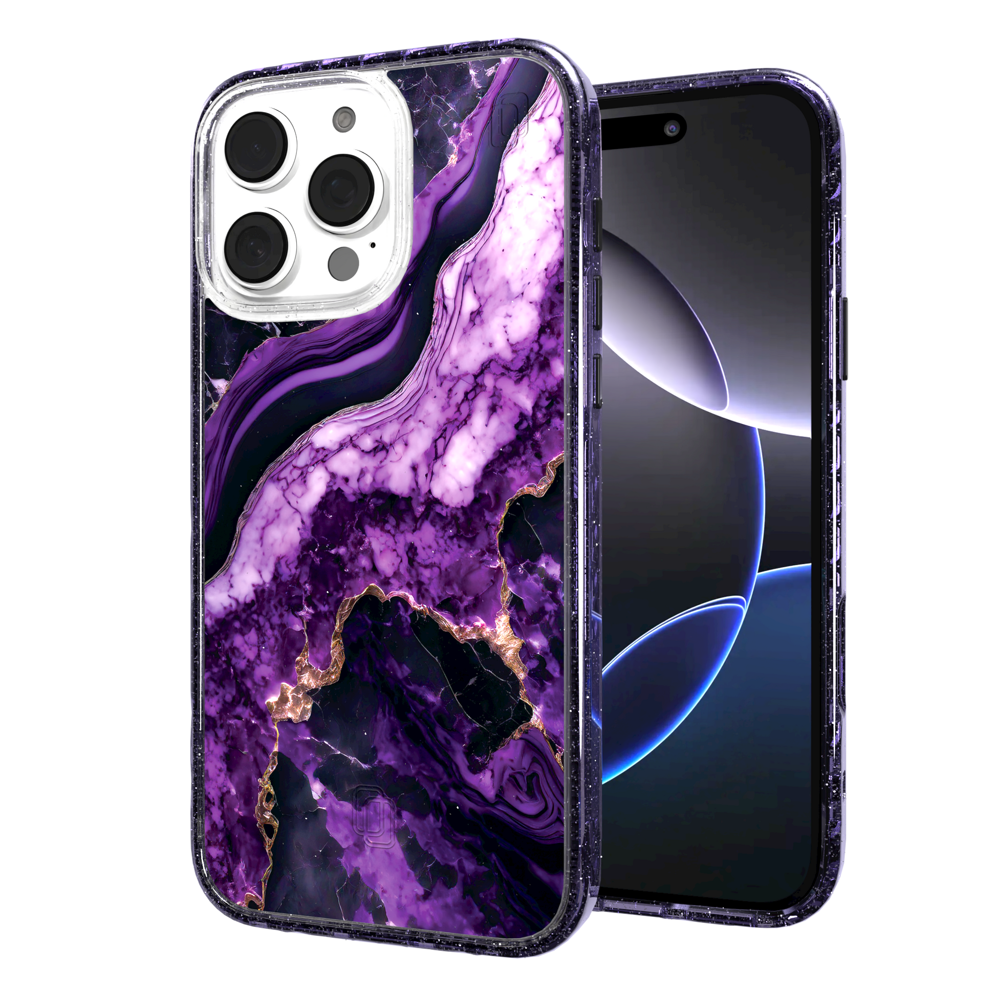 iPhone 16 Series | MagSafe | Stone Beauty Case Collection | Falling Dusk Purple & Gold Marble Falling Dusk / iPhone 16 Pro Max / Lilac Sparkle
