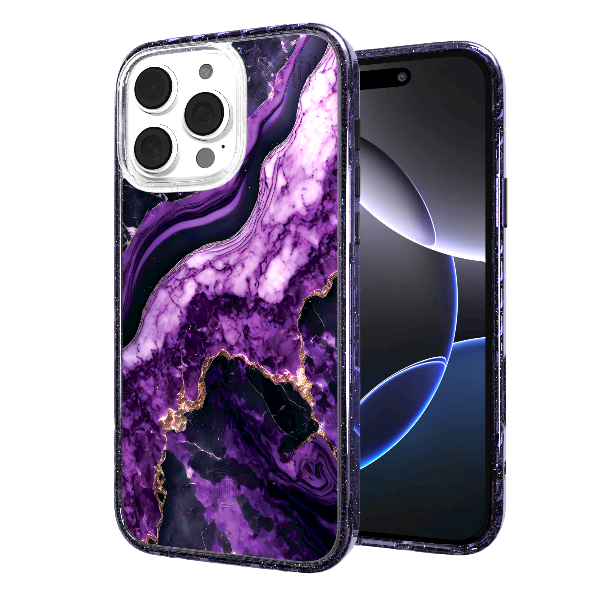 iPhone 16 Series | MagSafe | Stone Beauty Case Collection | Falling Dusk Purple & Gold Marble Falling Dusk / iPhone 16 Pro Max / Lilac Sparkle