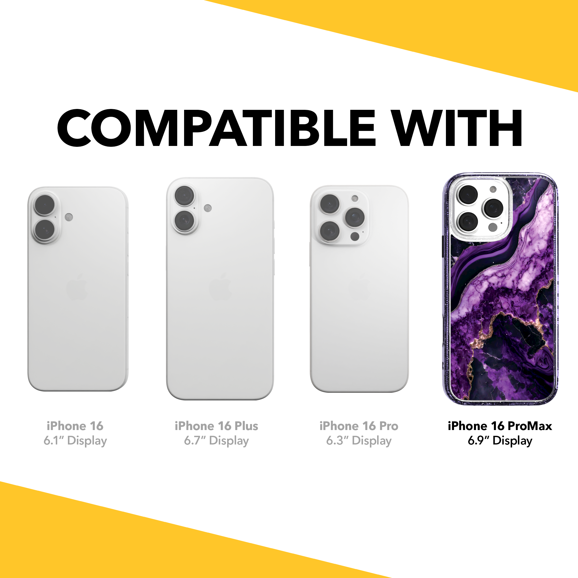 iPhone 16 Series | MagSafe | Stone Beauty Case Collection | Falling Dusk Purple & Gold Marble Falling Dusk / iPhone 16 Pro Max / Lilac Sparkle