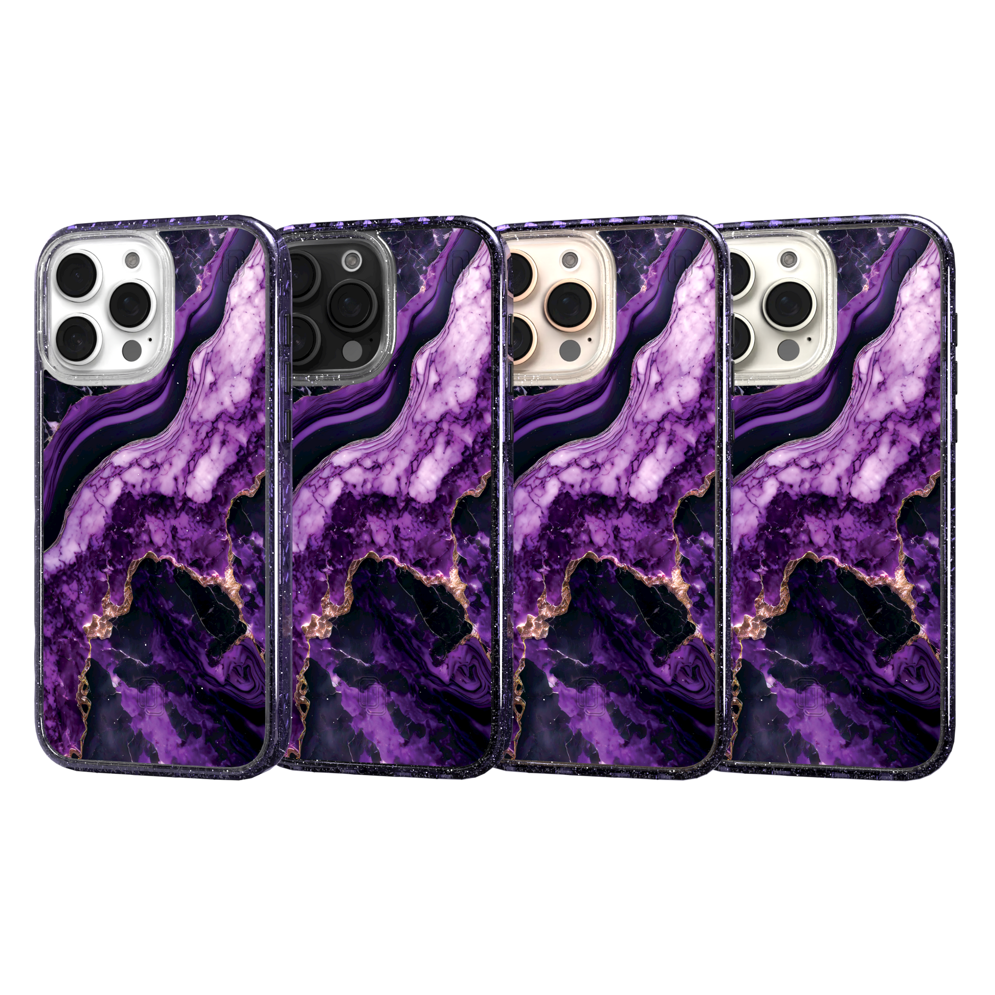iPhone 16 Series | MagSafe | Stone Beauty Case Collection | Falling Dusk Purple & Gold Marble Falling Dusk / iPhone 16 Pro Max / Lilac Sparkle