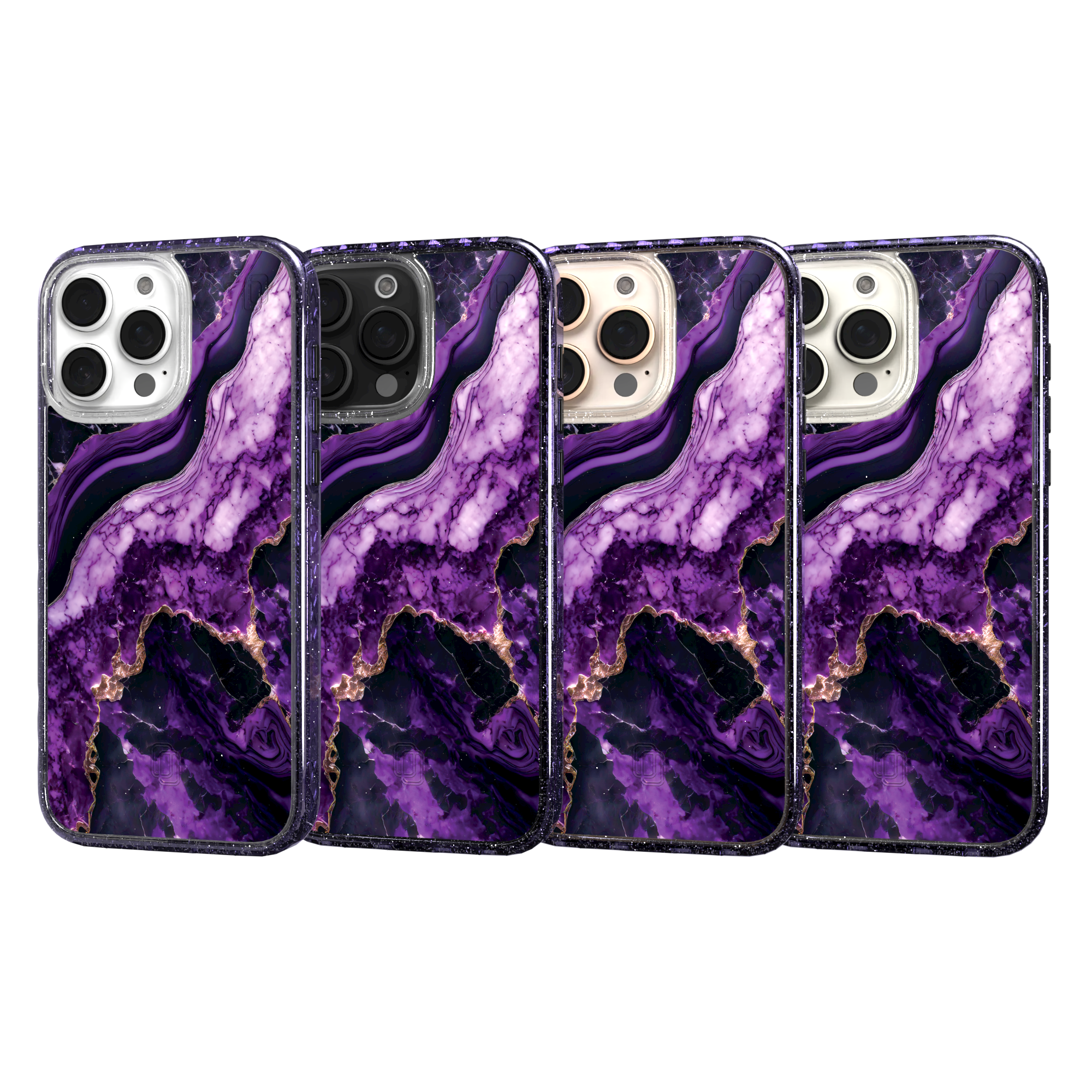iPhone 16 Series | MagSafe | Stone Beauty Case Collection | Falling Dusk Purple & Gold Marble Falling Dusk / iPhone 16 Pro Max / Lilac Sparkle
