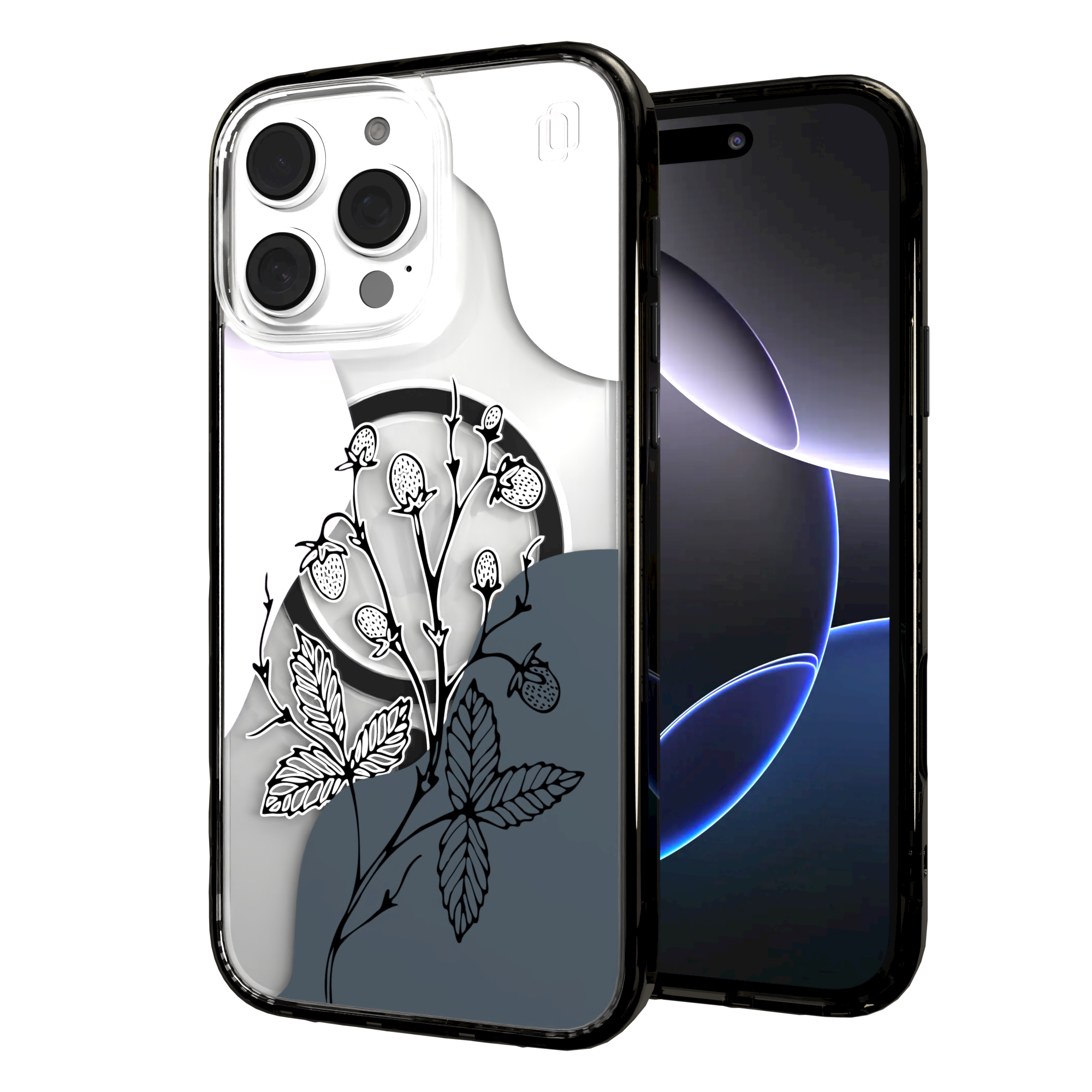 iPhone 16 Series | MagSafe | Botanical Fusion Abstract Case | Purple Night Skies