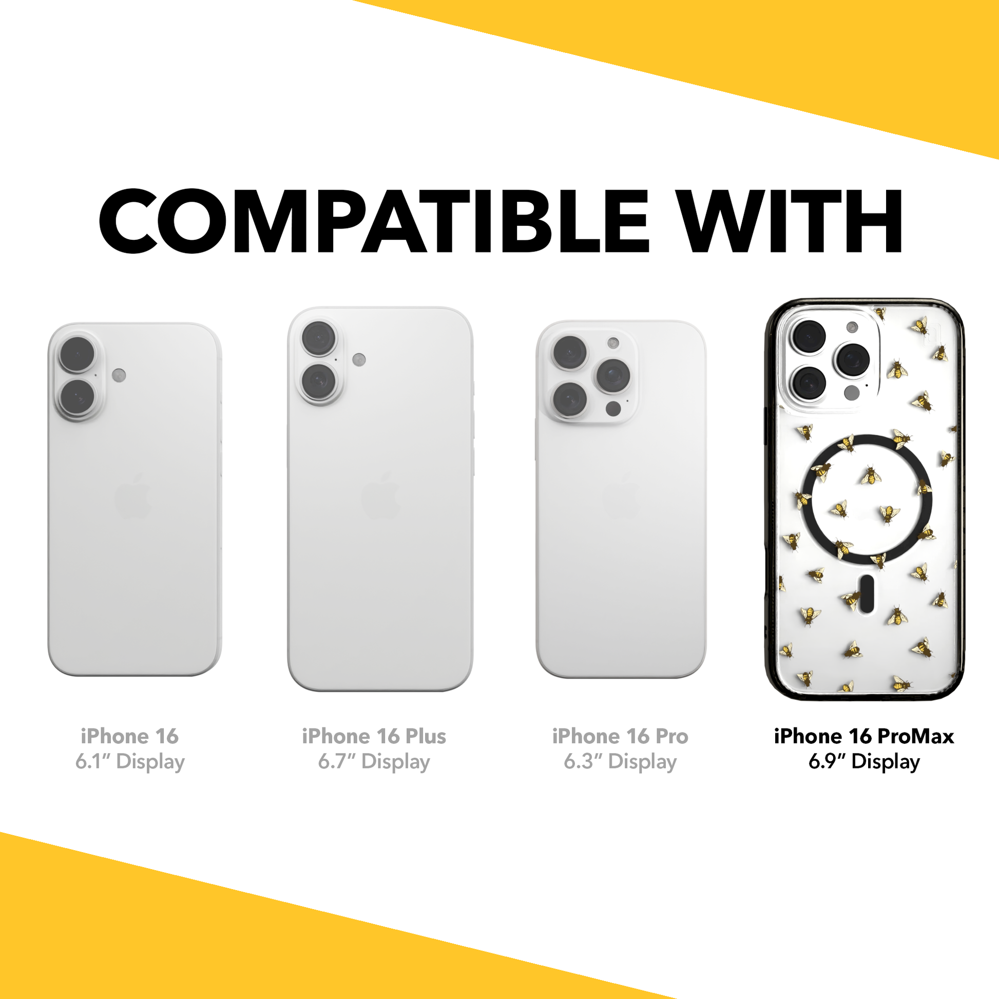 iPhone 16 Series | MagSafe | Bees Case | Sweet Like Honey Sweet Like Honey / iPhone 16 Pro Max / Black