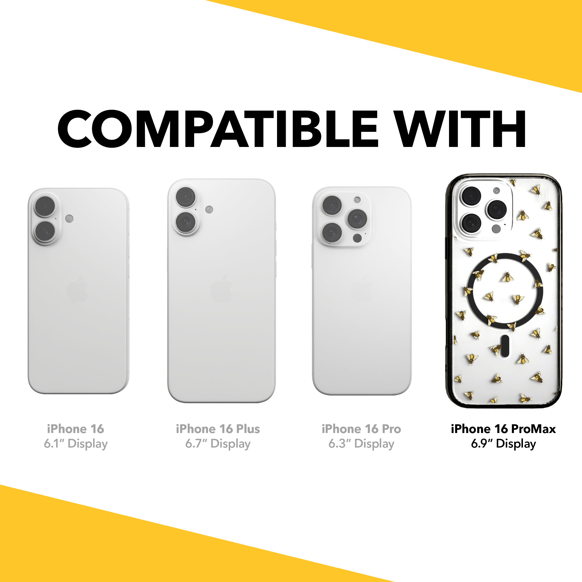 iPhone 16 Series | MagSafe | Bees Case | Sweet Like Honey Sweet Like Honey / iPhone 16 Pro Max / Black