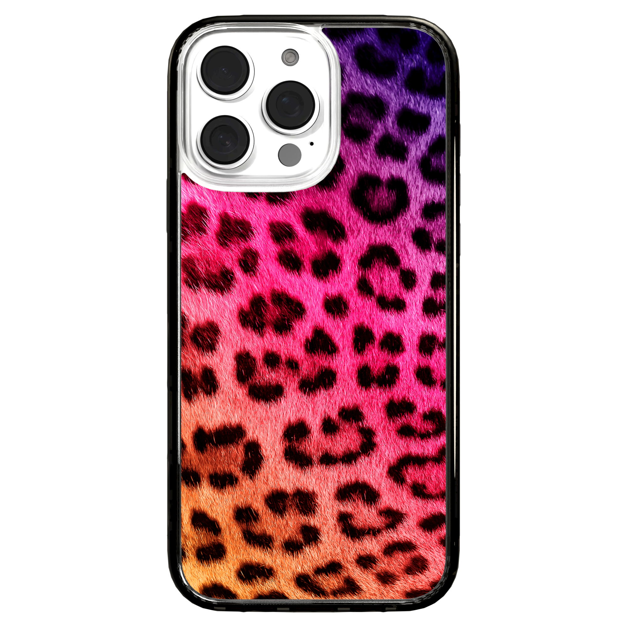 iPhone 16 Series | MagSafe | Animal Print Case | Pink Leopard Print Pink Cheetah / iPhone 16 Pro Max / Black