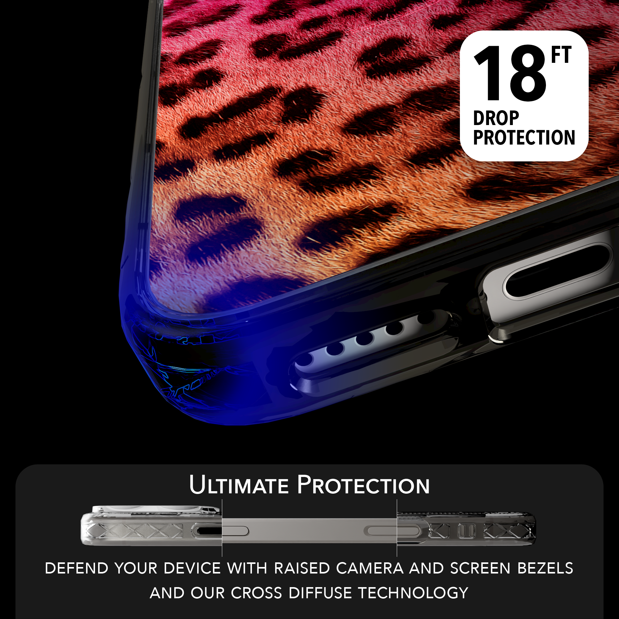 iPhone 16 Series | MagSafe | Animal Print Case | Pink Leopard Print Pink Cheetah / iPhone 16 Pro Max / Black
