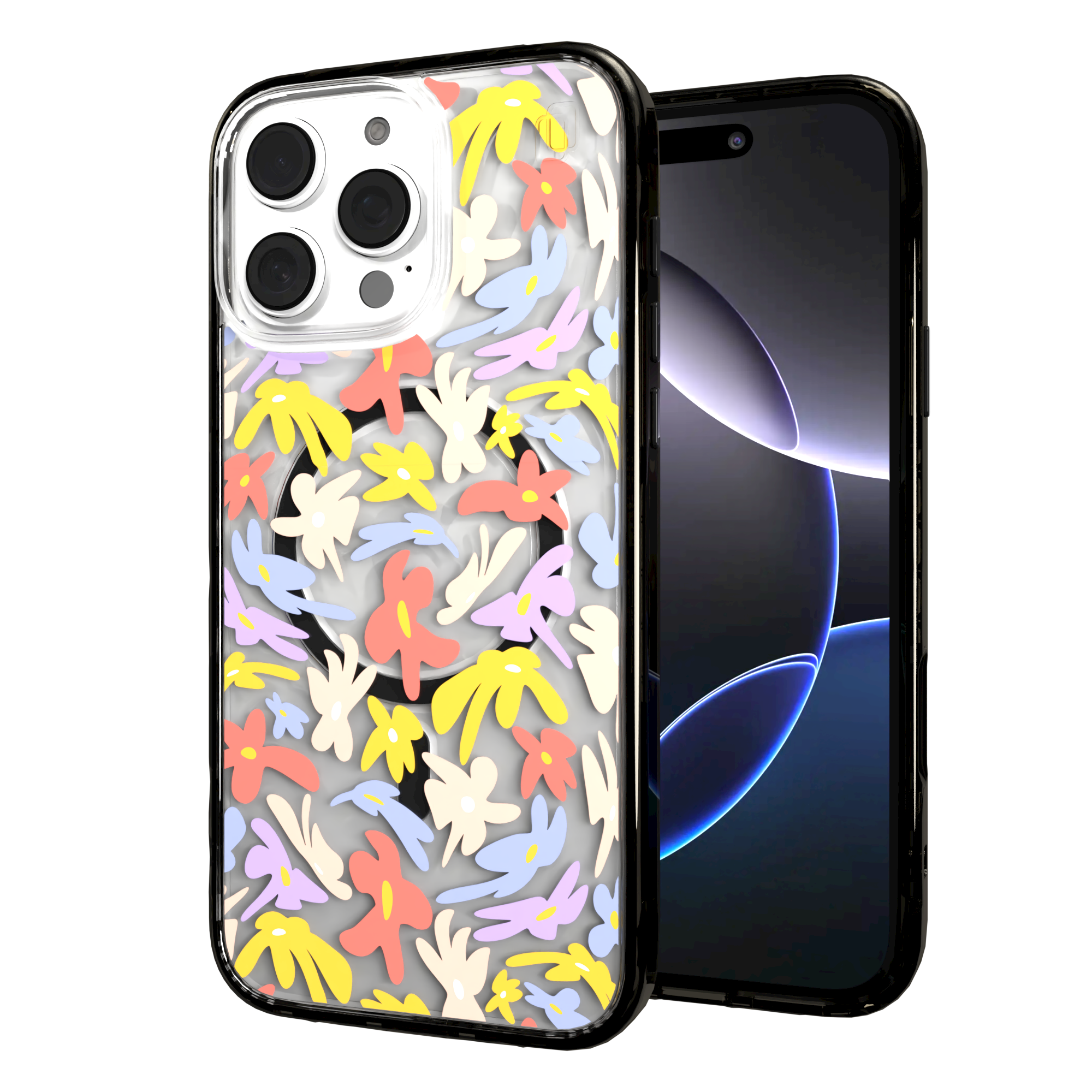 iPhone 16 Series | MagSafe | Flower Case Collection | Trippy Flower Petal Dreams Petal Dreams / iPhone 16 Pro Max / Black