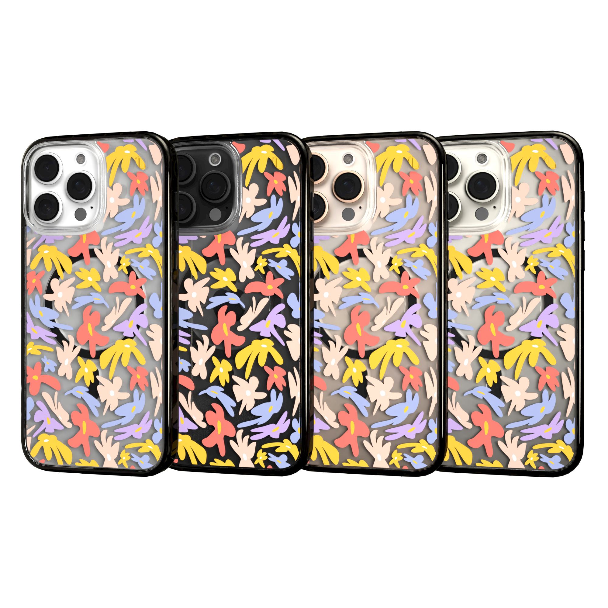 iPhone 16 Series | MagSafe | Flower Case Collection | Trippy Flower Petal Dreams Petal Dreams / iPhone 16 Pro Max / Black