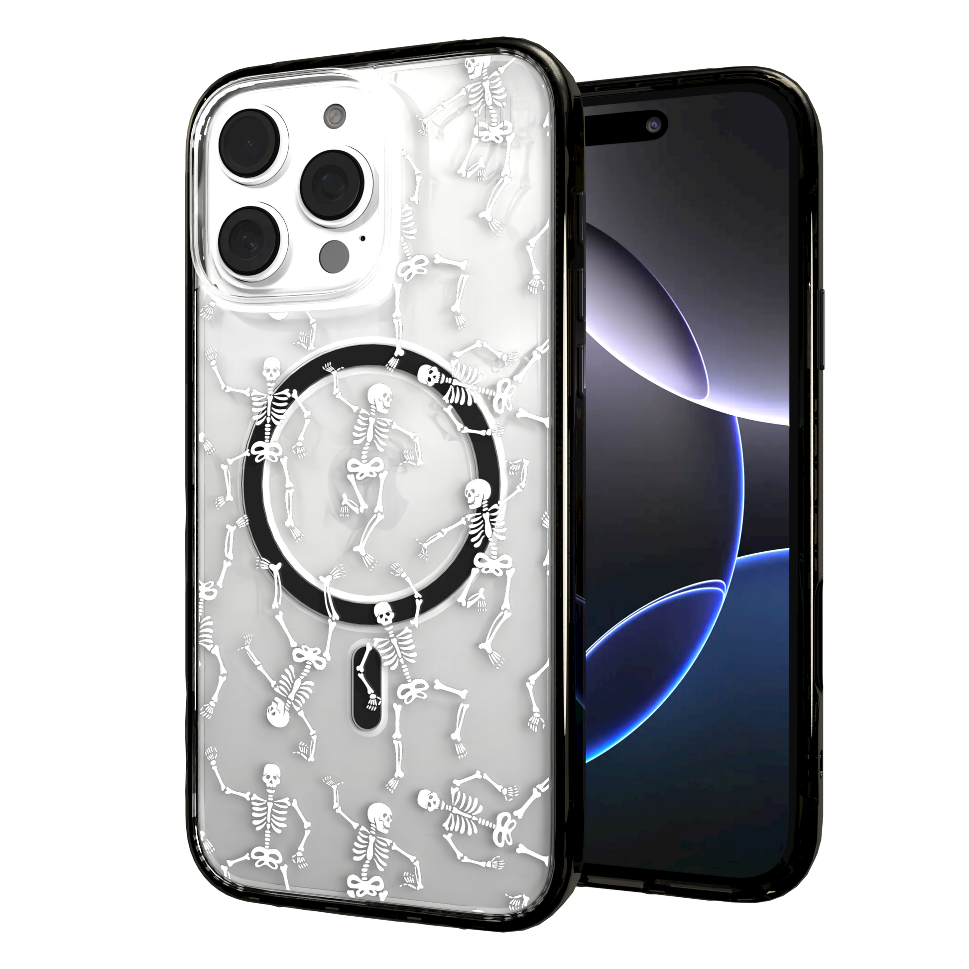 iPhone 16 Series | MagSafe | Halloween Case | Dancing Skeletons Dancing Skeletons / iPhone 16 Pro Max / Black
