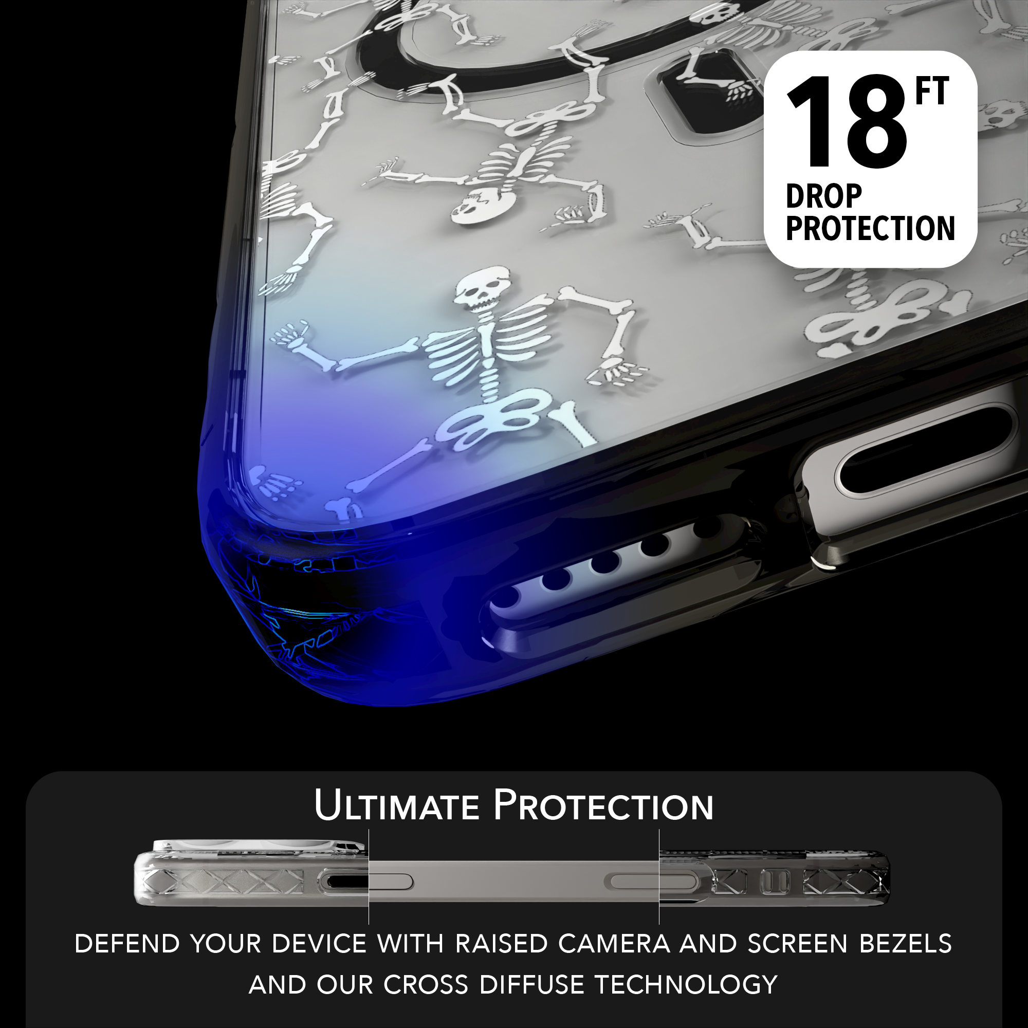 iPhone 16 Series | MagSafe | Halloween Case | Dancing Skeletons Dancing Skeletons / iPhone 16 Pro Max / Black