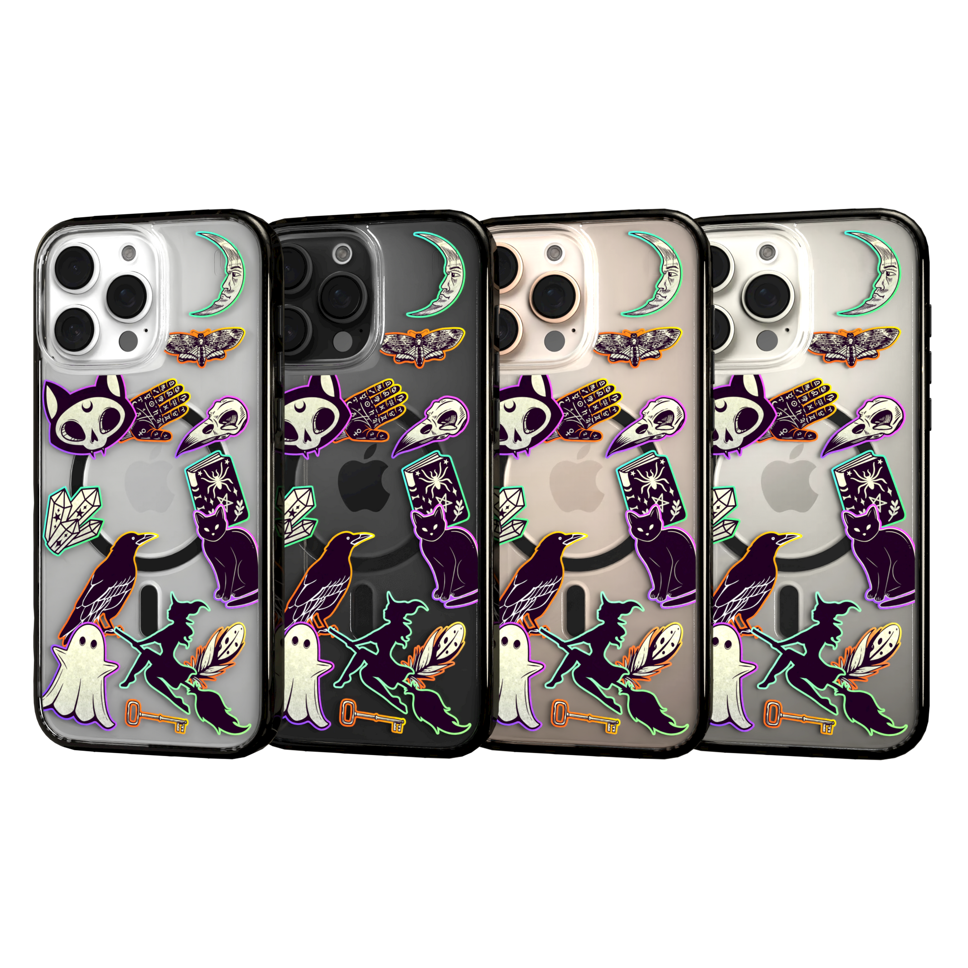 iPhone 16 Series | MagSafe | Halloween Case | Witchy Stickers Witchy Stickers / iPhone 16 Pro Max / Black