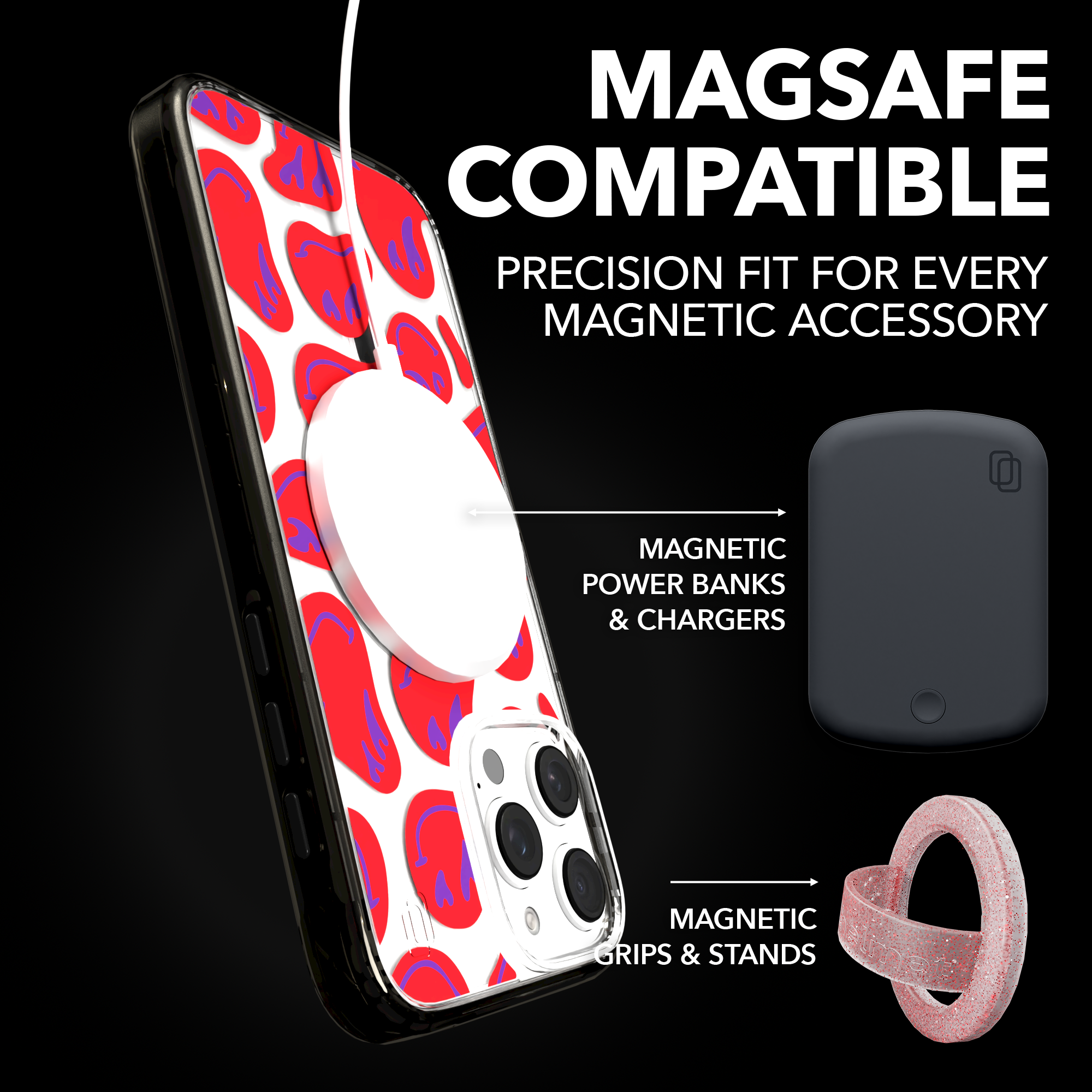 iPhone 16 Series | MagSafe | Heart Collection | Melting Bliss Heart Case Melting Bliss / iPhone 16 Pro Max / Black