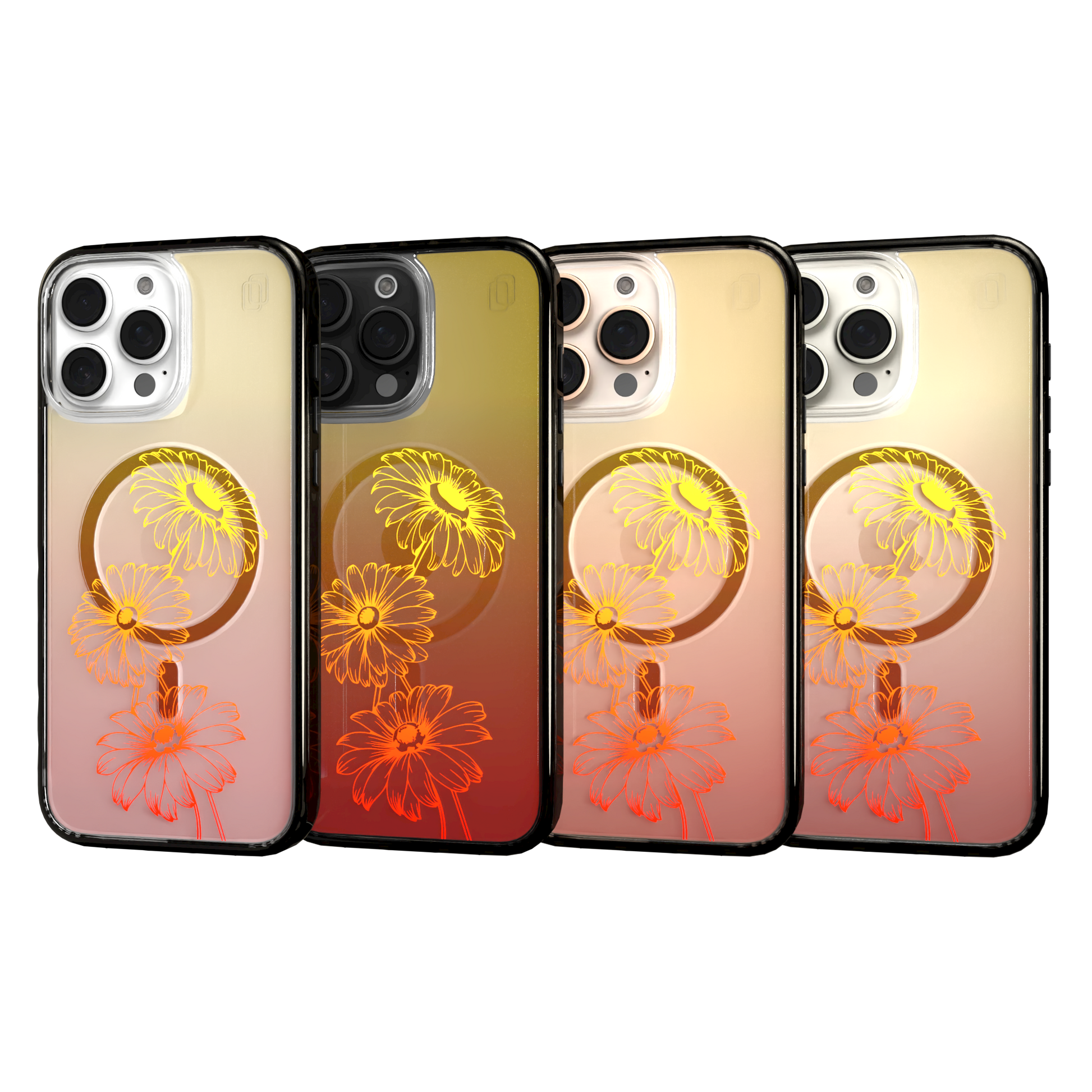 iPhone 16 Series | MagSafe | Ombre Bouquet Case Collection | Orange Citrus Splash Citrus Splash / iPhone 16 Pro Max / Black