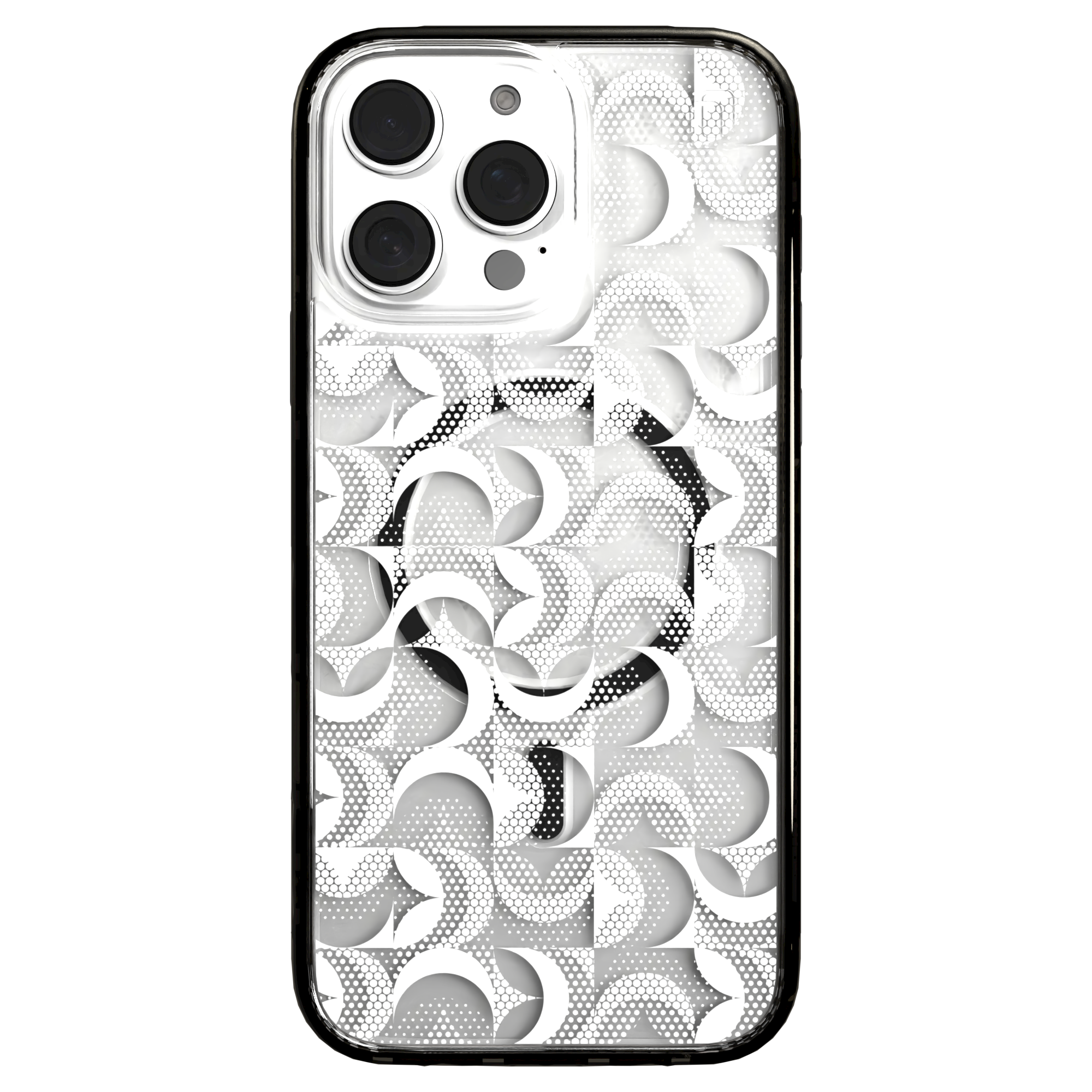 iPhone 16 Series | MagSafe | Abstract Art Case | Retro White Swirls Retro White / iPhone 16 Pro Max / Black