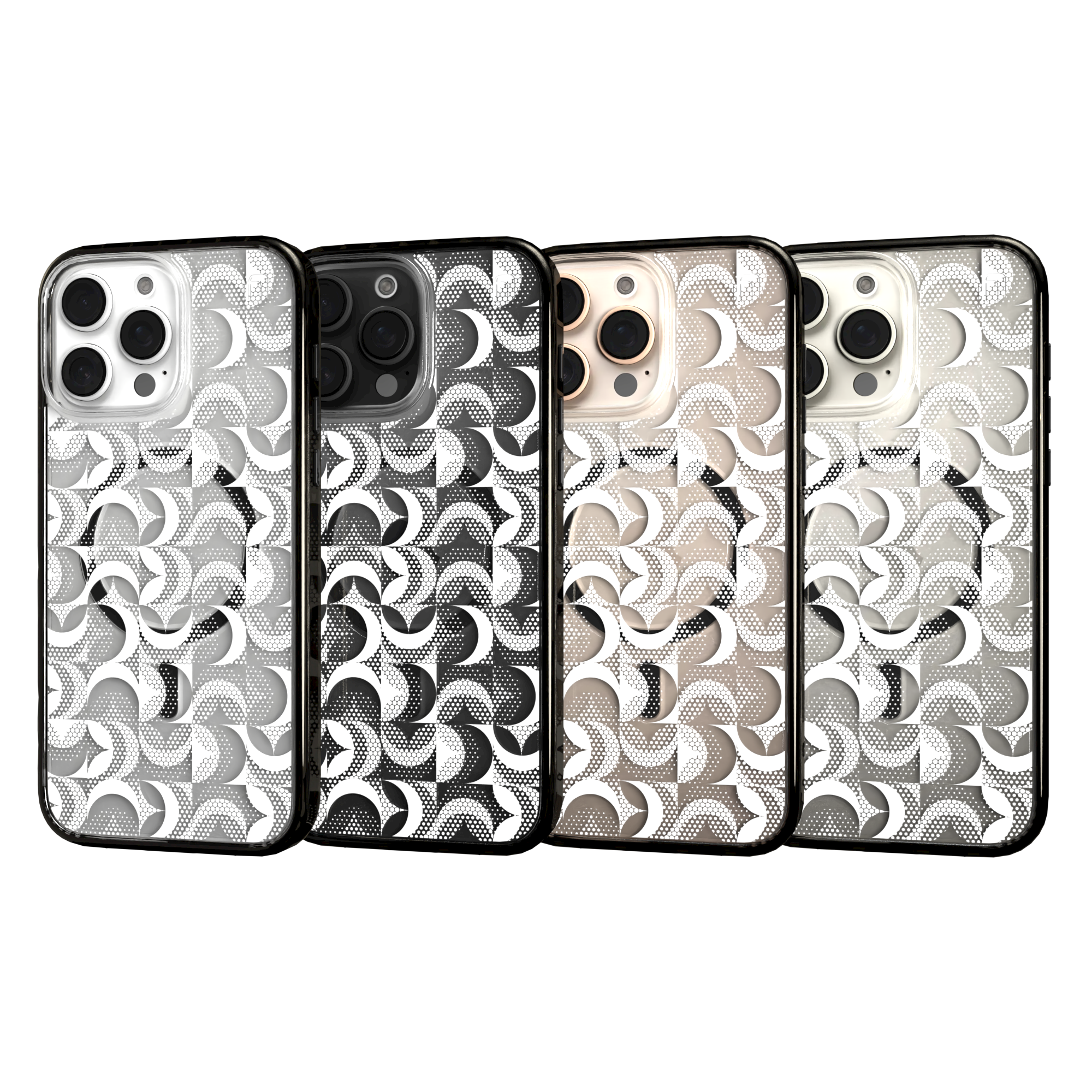 iPhone 16 Series | MagSafe | Abstract Art Case | Retro White Swirls Retro White / iPhone 16 Pro Max / Black