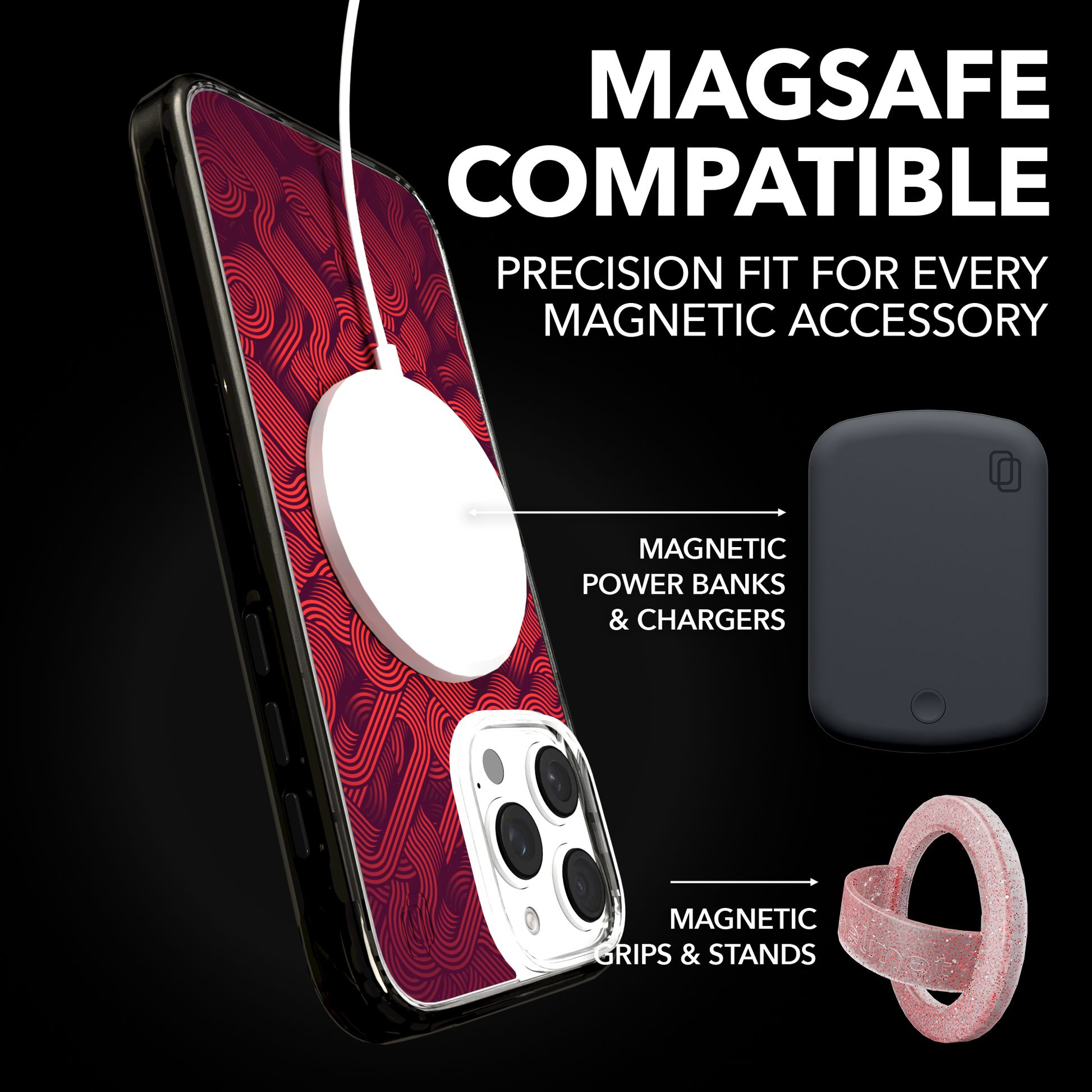 iPhone 16 Series | MagSafe | Monochromatic Case Designs | Red Dimensions Red Dimensions / iPhone 16 Pro Max / Black