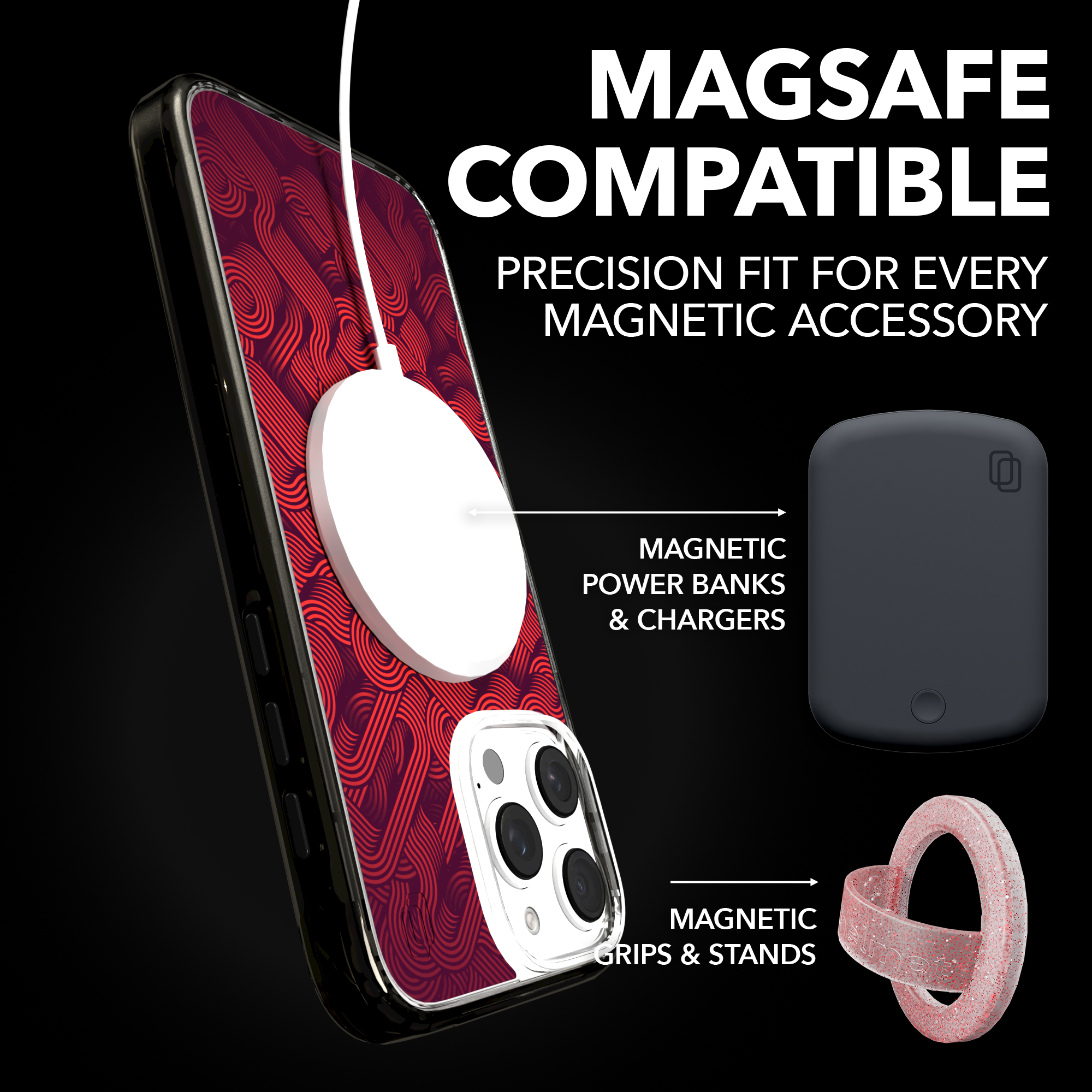 iPhone 16 Series | MagSafe | Monochromatic Case Designs | Red Dimensions Red Dimensions / iPhone 16 Pro Max / Black