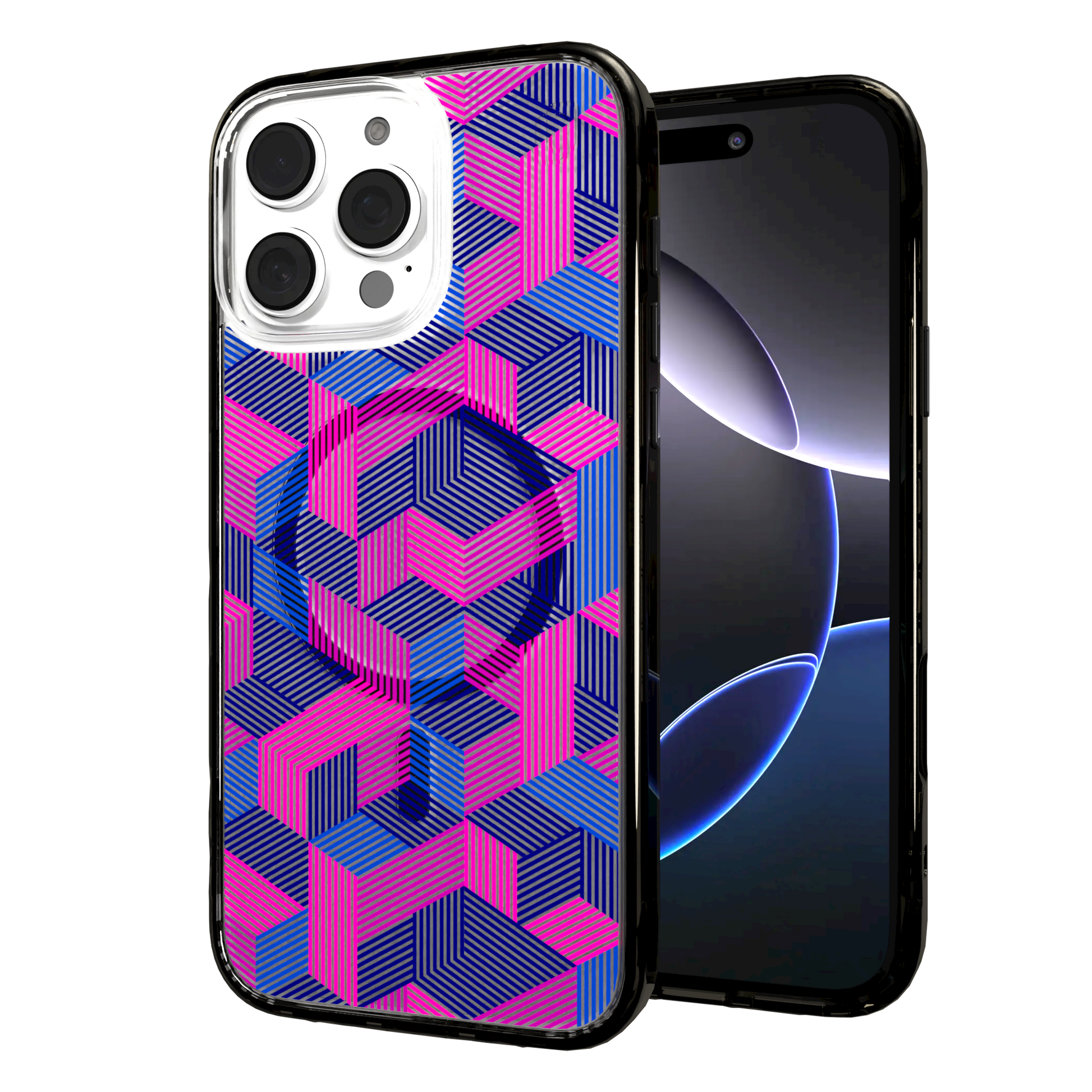 iPhone 16 Series | MagSafe | Monochromatic Case Designs | Colorful Cubes Colorful Cubes / iPhone 16 Pro Max / Black