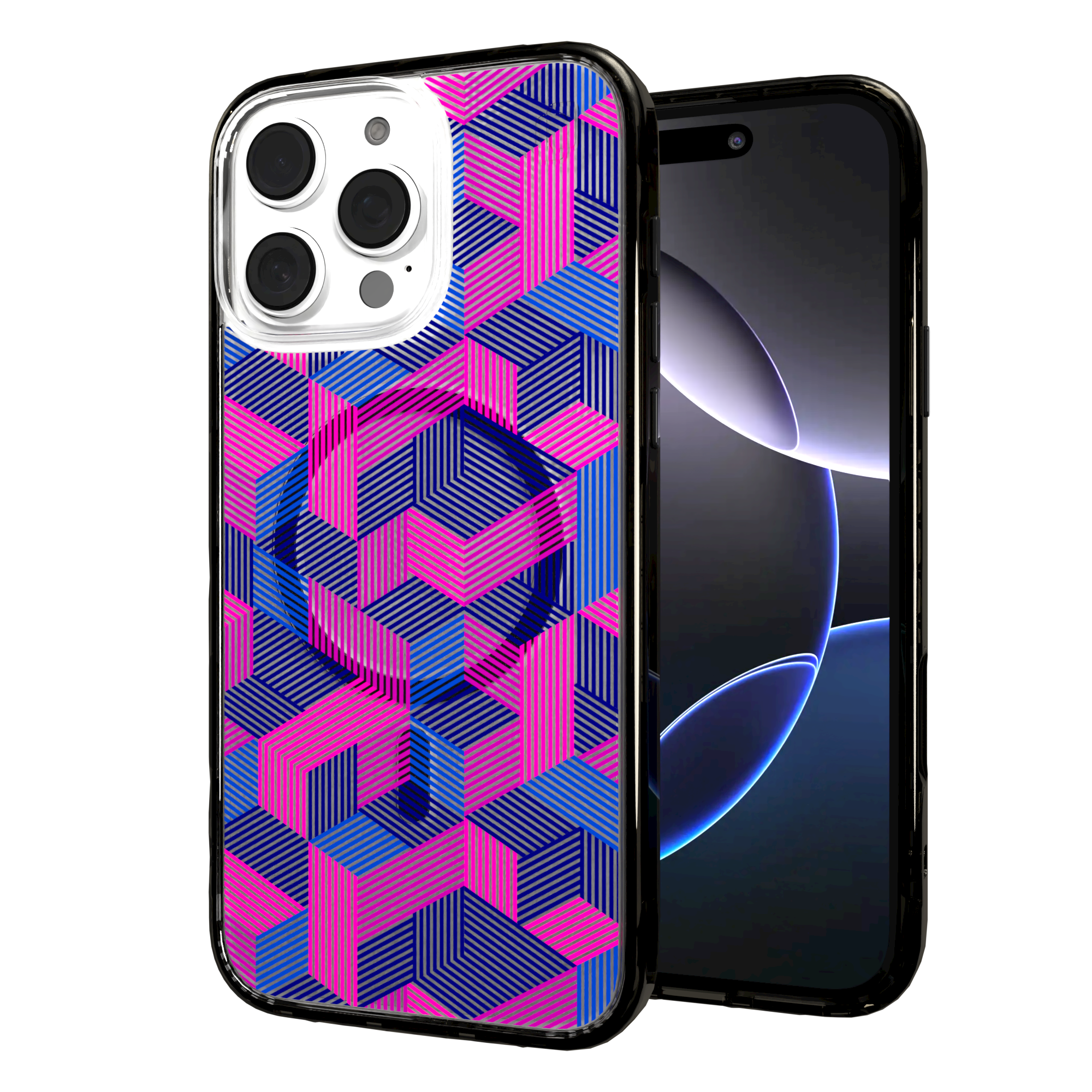 iPhone 16 Series | MagSafe | Monochromatic Case Designs | Colorful Cubes Colorful Cubes / iPhone 16 Pro Max / Black