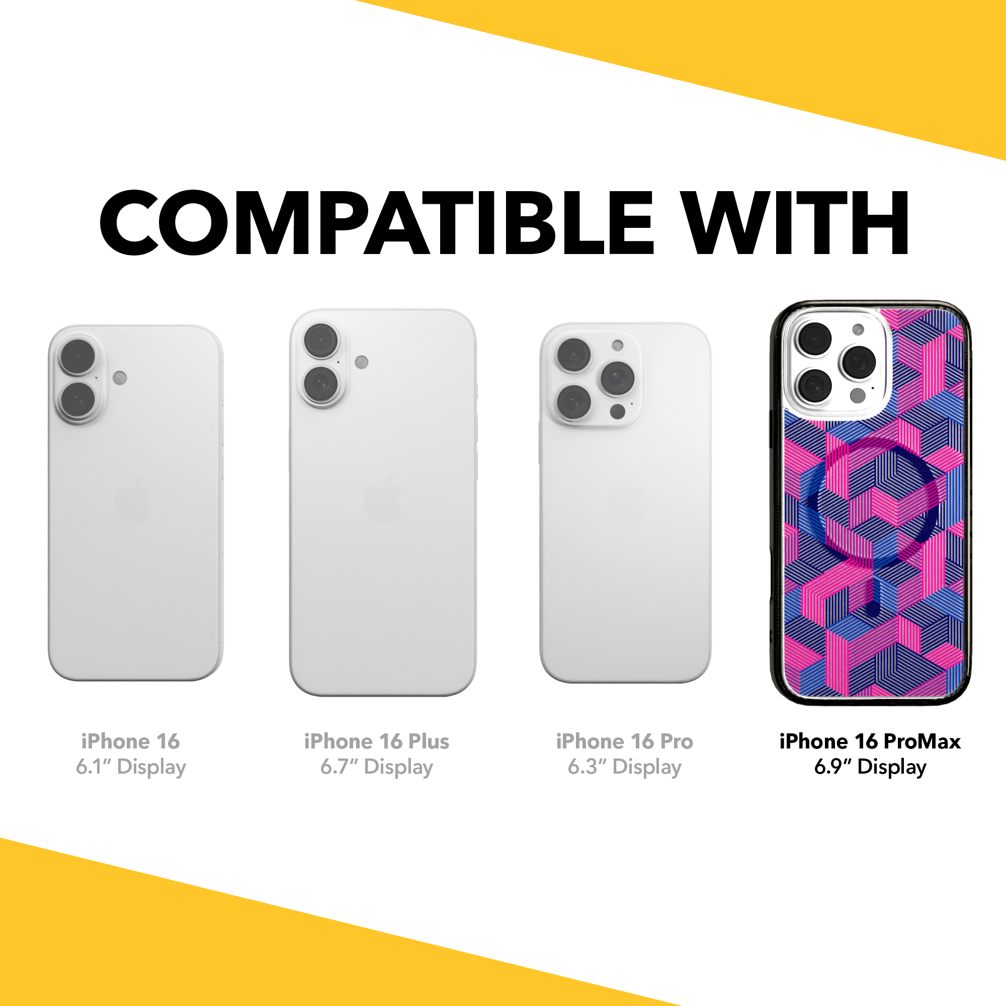 iPhone 16 Series | MagSafe | Monochromatic Case Designs | Colorful Cubes Colorful Cubes / iPhone 16 Pro Max / Black