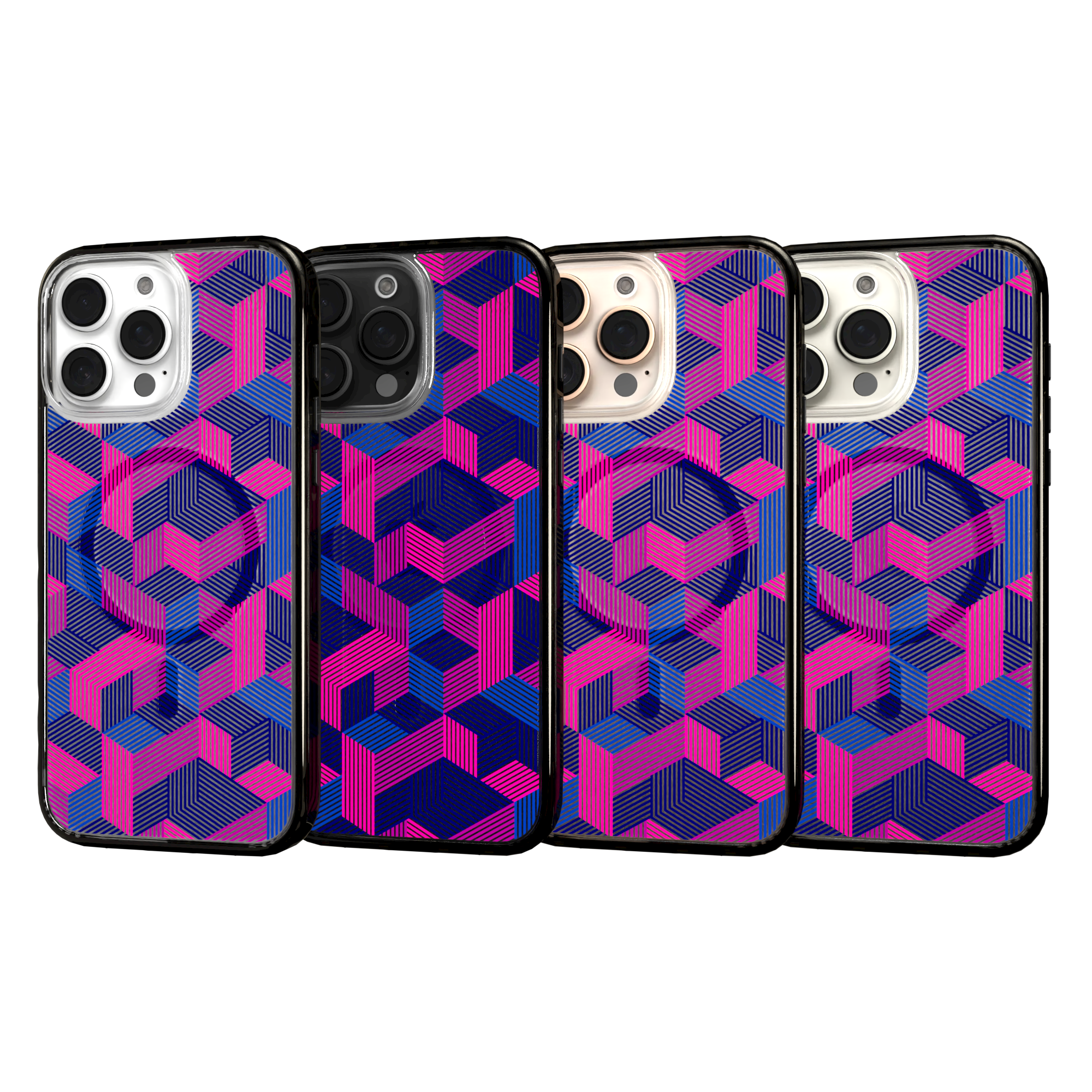 iPhone 16 Series | MagSafe | Monochromatic Case Designs | Colorful Cubes Colorful Cubes / iPhone 16 Pro Max / Black