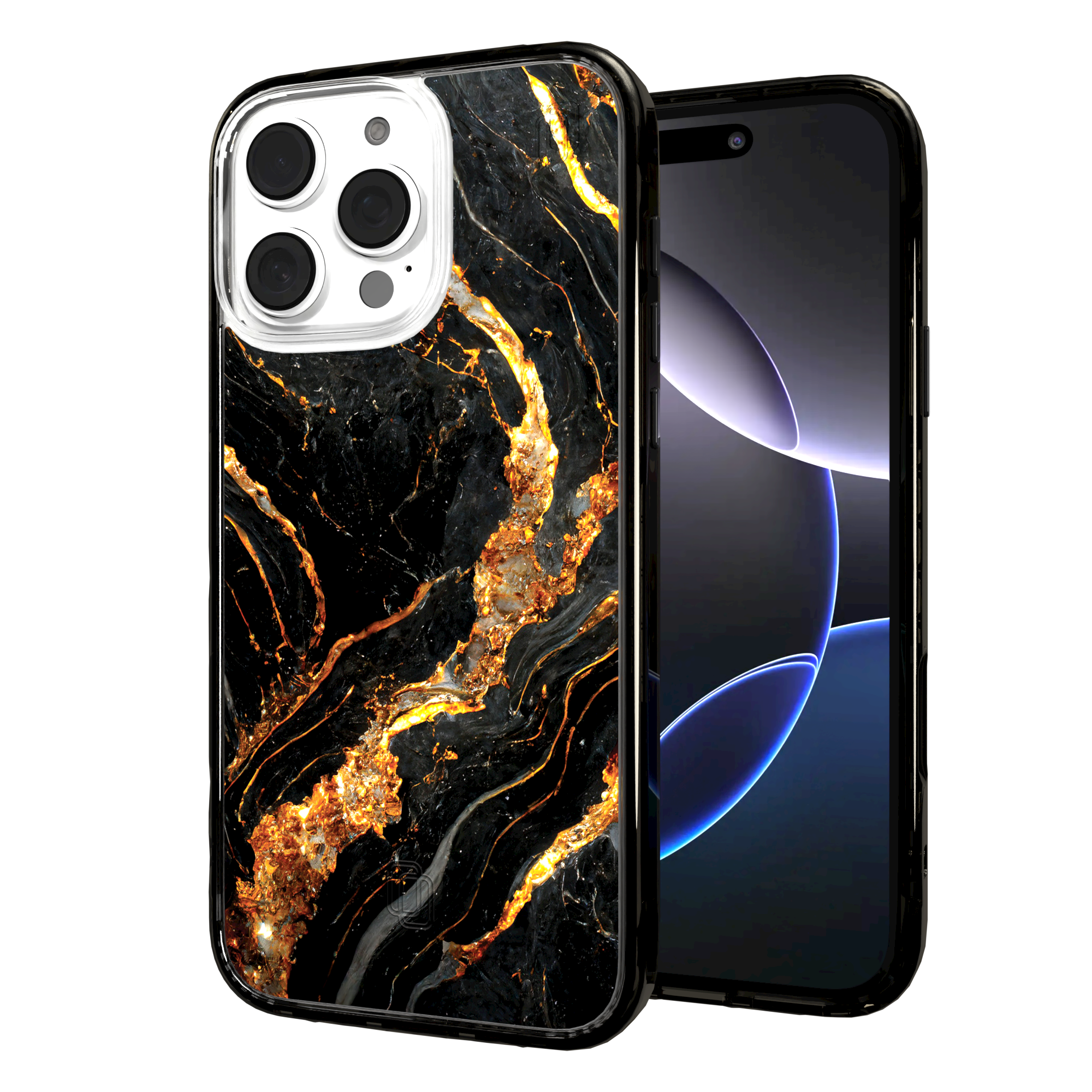 iPhone 16 Series | MagSafe | Stone Beauty Case Collection | Dark Night Black & Gold Marble
