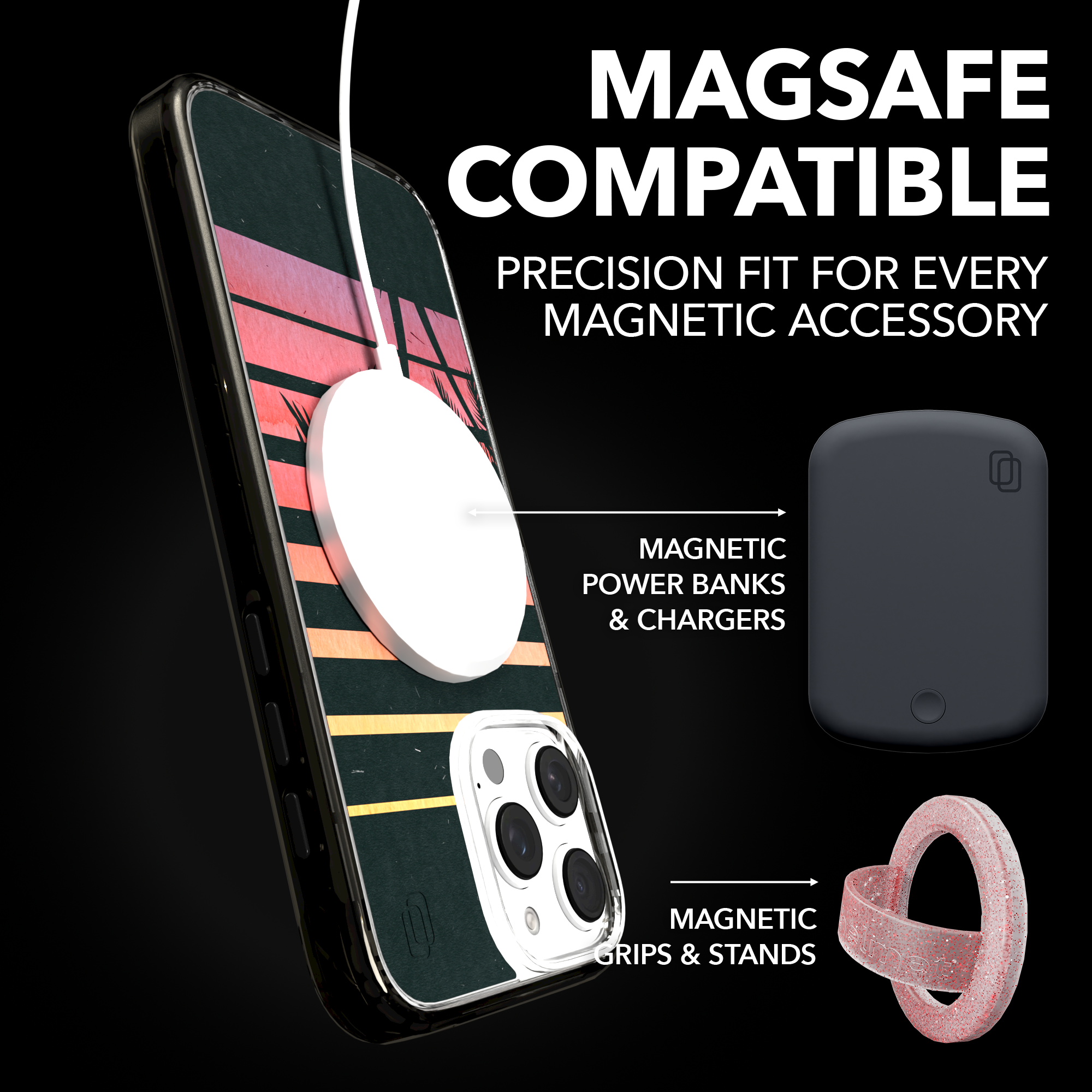 iPhone 16 Series | MagSafe | Summer Vibes Case Collection | Beach Sunset Beach Sunset / iPhone 16 Pro Max / Black