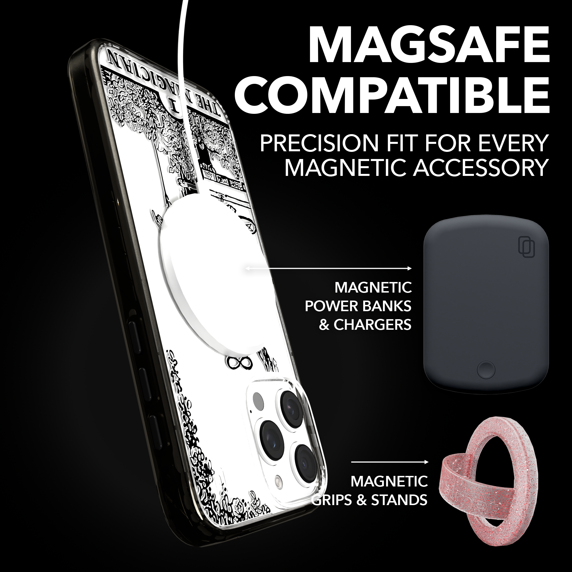 iPhone 16 Series | MagSafe | Tarot Collection | The Magician The Magician - Line / iPhone 16 Pro Max / Black