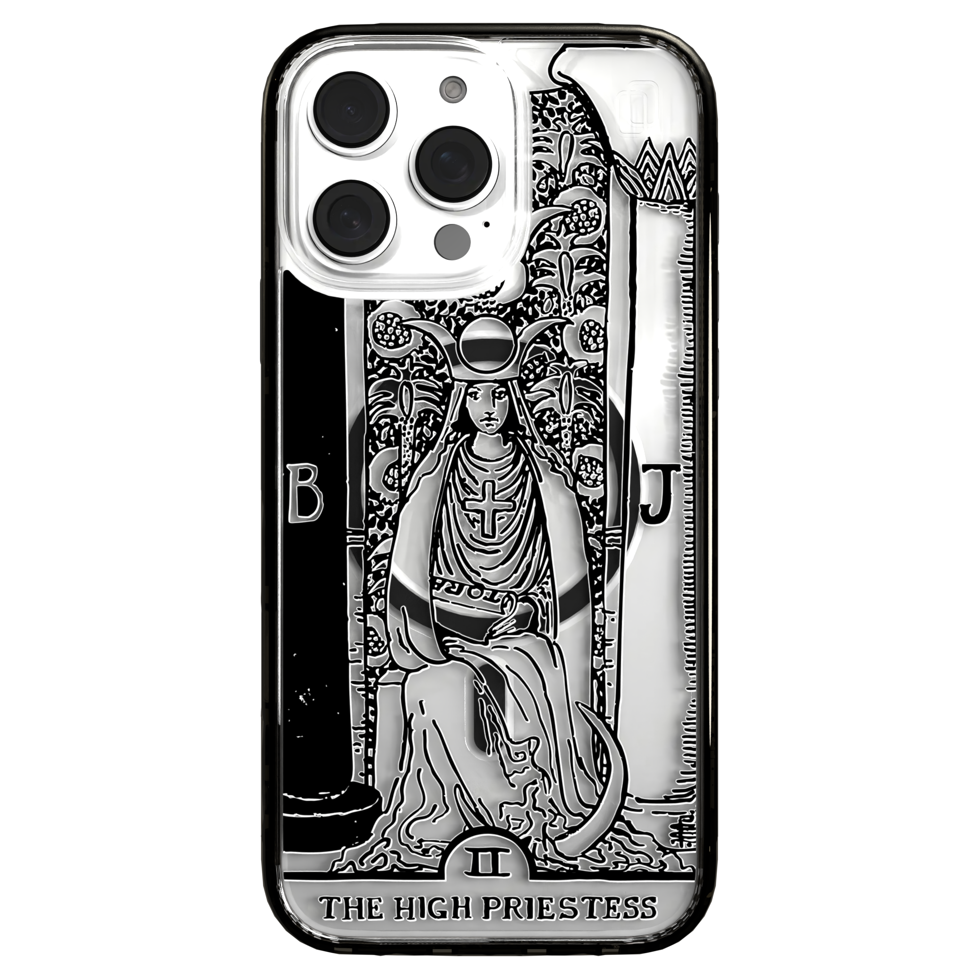 iPhone 16 Series | MagSafe | Tarot Collection | The High Priestess The High Priestess - Line / iPhone 16 Pro Max / Black