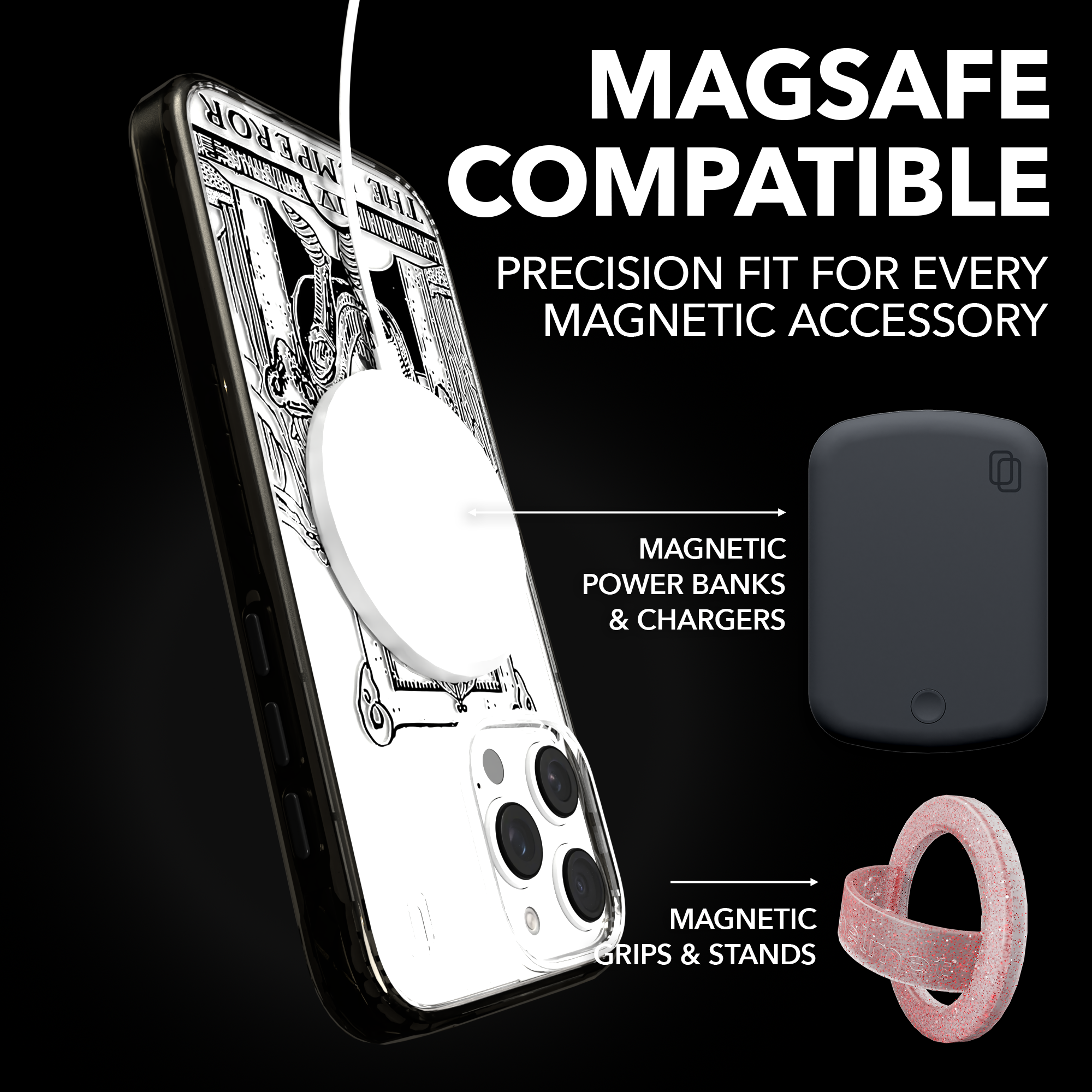 iPhone 16 Series | MagSafe | Tarot Collection | The Emperor The Emperor - Line / iPhone 16 Pro Max / Black