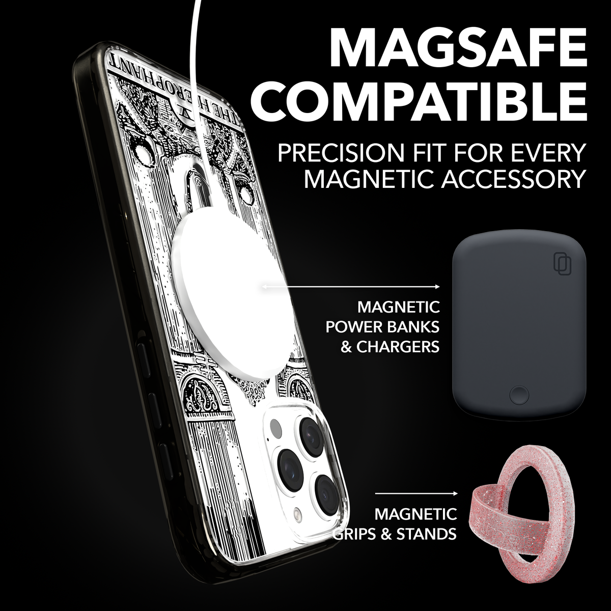 iPhone 16 Series | MagSafe | Tarot Collection | The Hierophant The Hierophant - Line / iPhone 16 Pro Max / Black