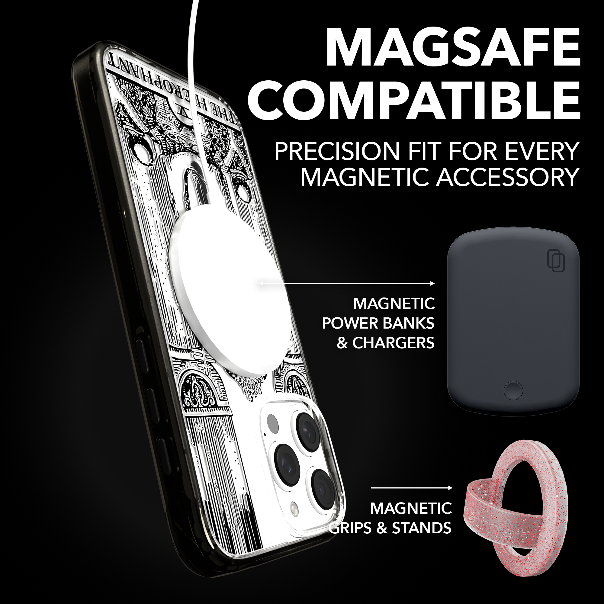 iPhone 16 Series | MagSafe | Tarot Collection | The Hierophant The Hierophant - Line / iPhone 16 Pro Max / Black