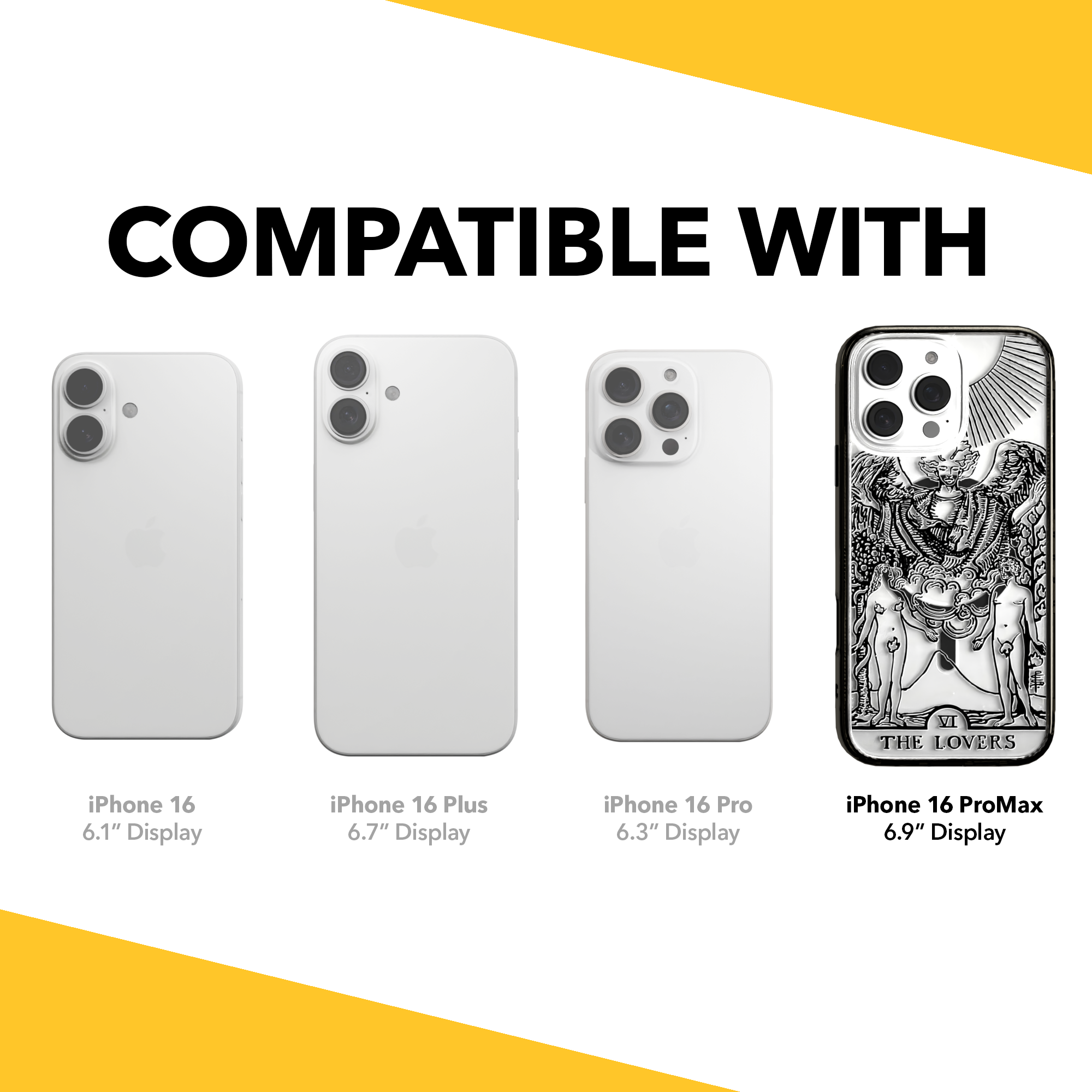 iPhone 16 Series | MagSafe | Tarot Collection | The Lovers The Lovers - Line / iPhone 16 Pro Max / Black