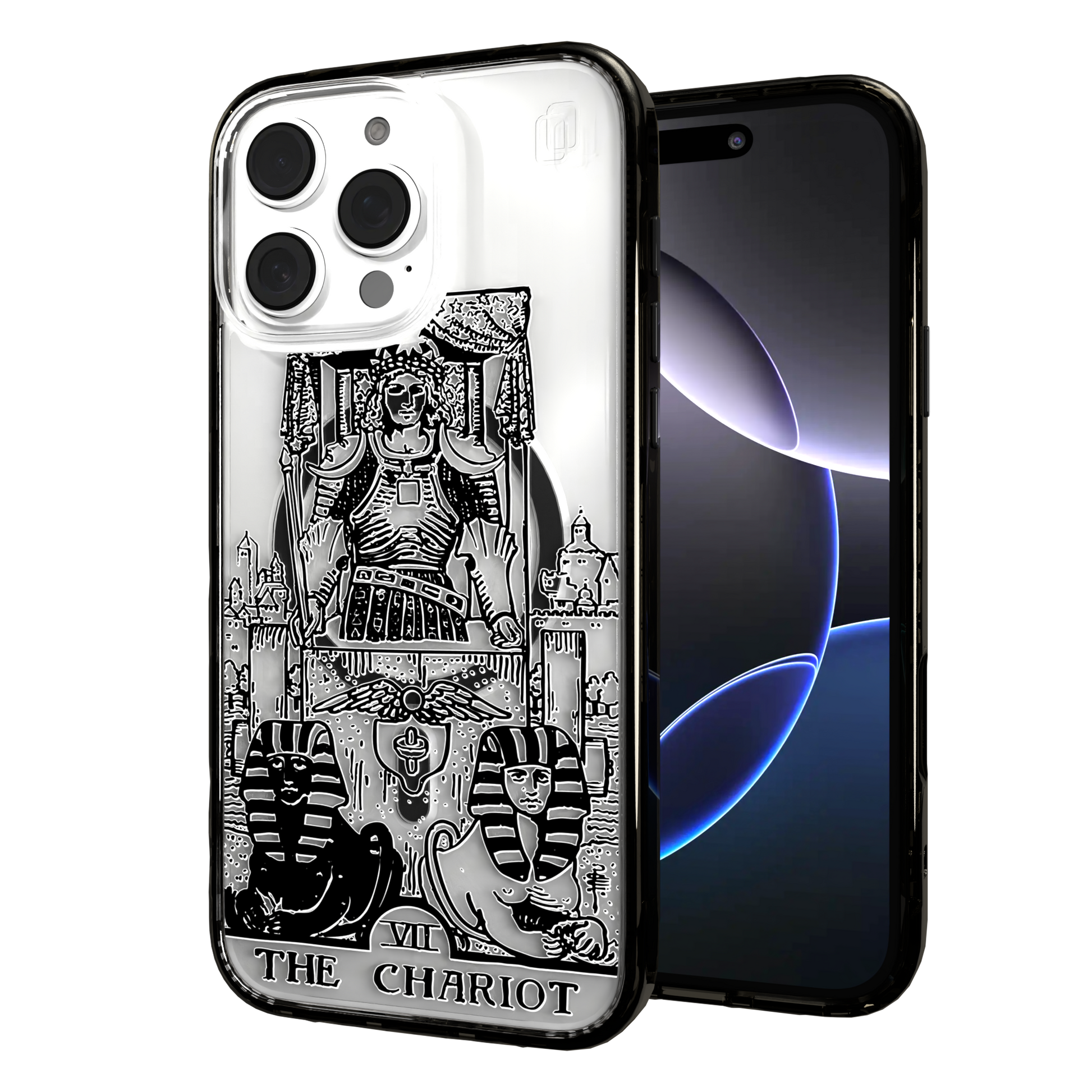iPhone 16 Series | MagSafe | Tarot Collection | The Chariot The Chariot - Line / iPhone 16 Pro Max / Black